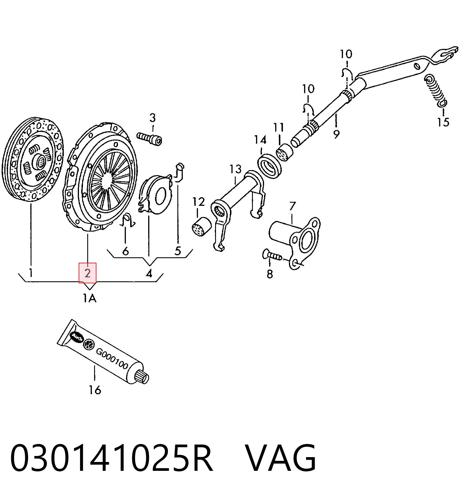030141025R VAG Натискний диск зчеплення
