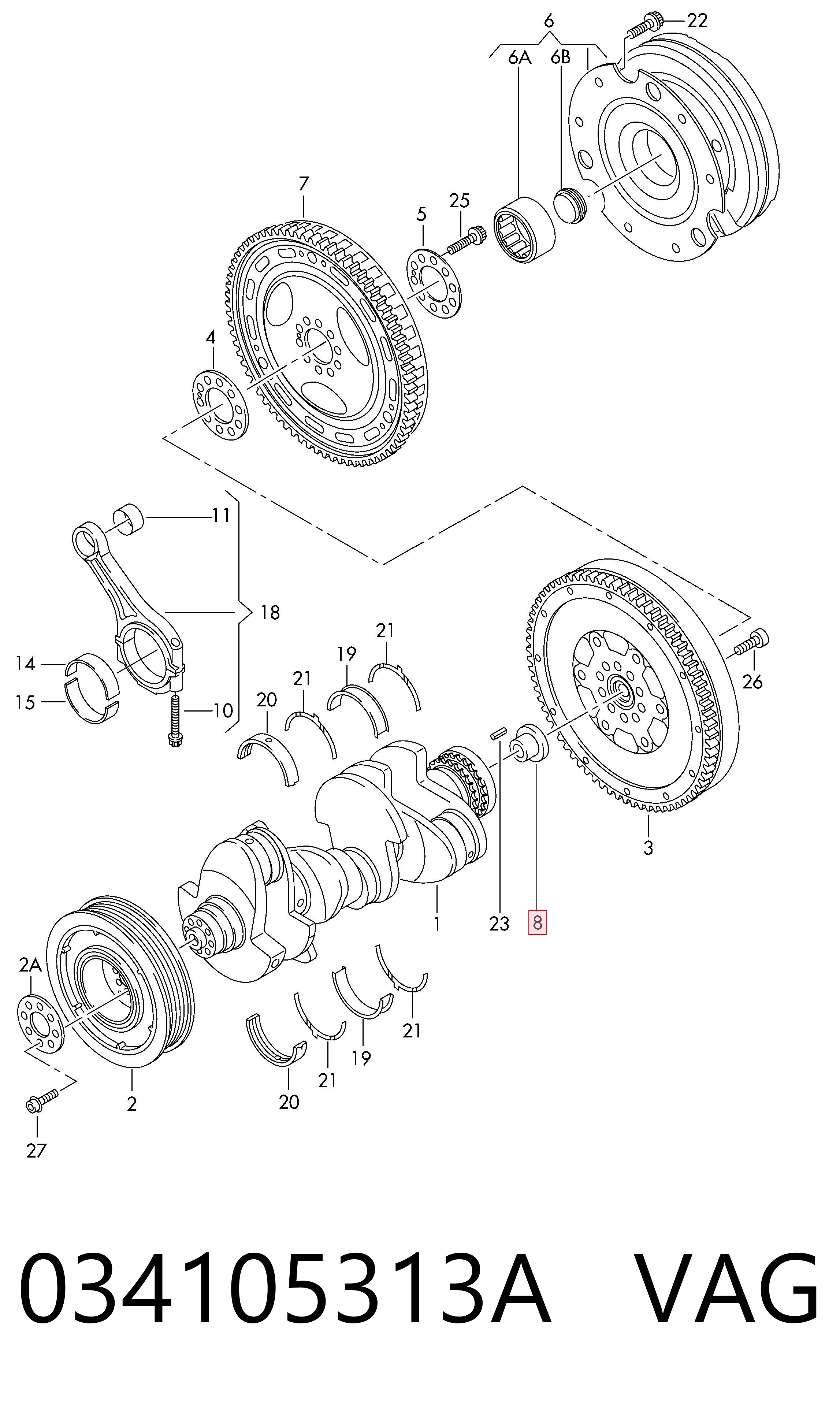 Комплект зчеплення (3 частини) VAG 034105313A ціна, від 103.82 USD