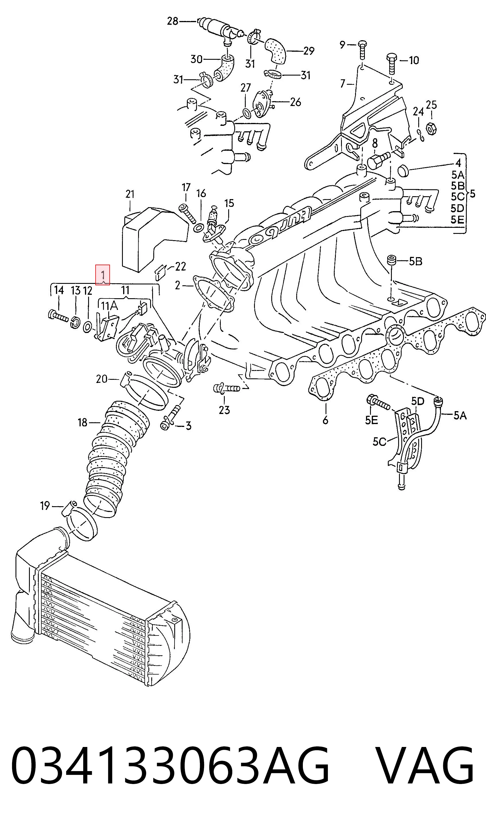 Дросільна заслінка в зборі Audi 100 44, 44Q