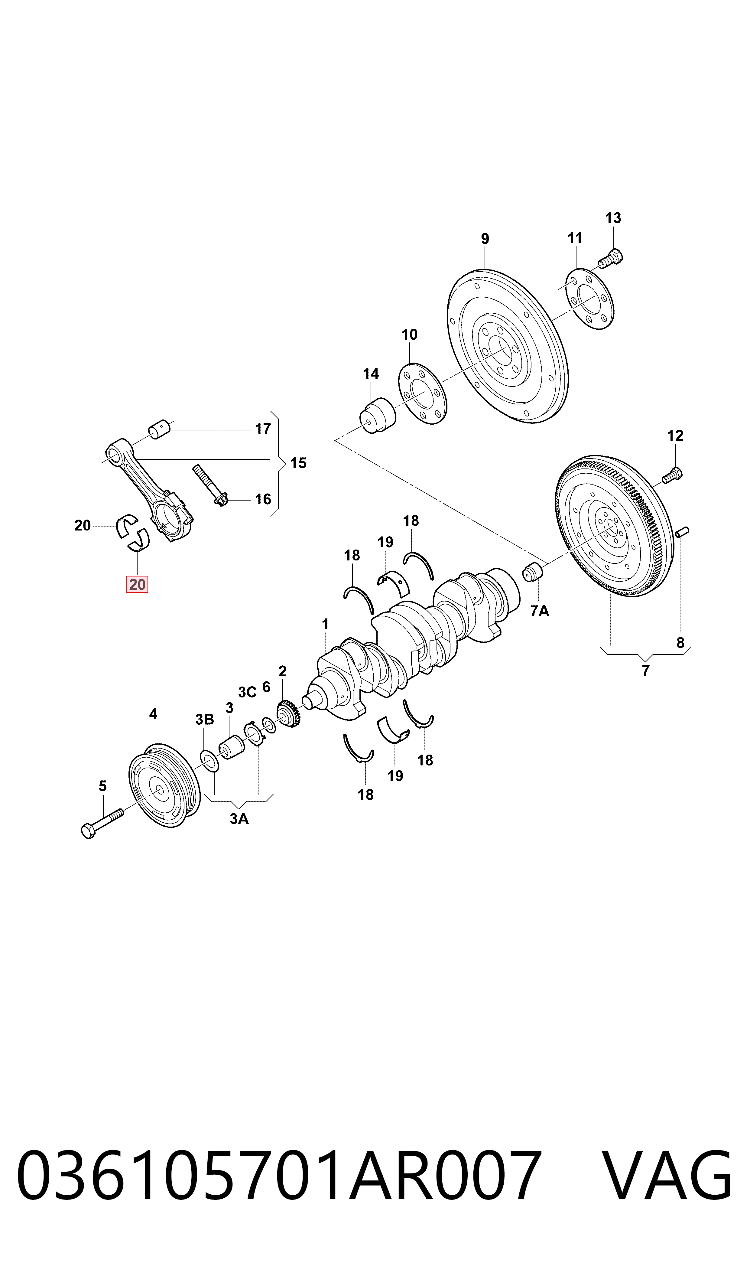Купити Вкладиші шатунні Volkswagen Jetta VI 162, 163, AV3, AV2, AY2, AY3