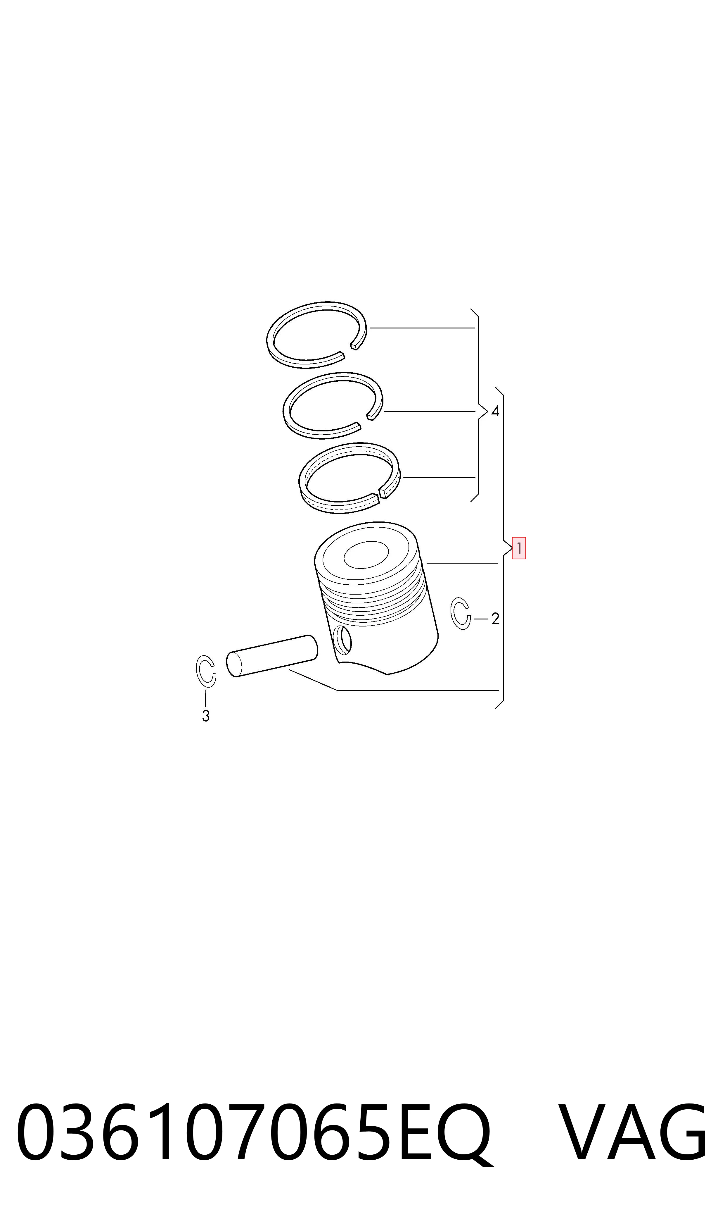 Поршень в комплекті на 1 циліндр, STD Mahle Original 028PI00161000