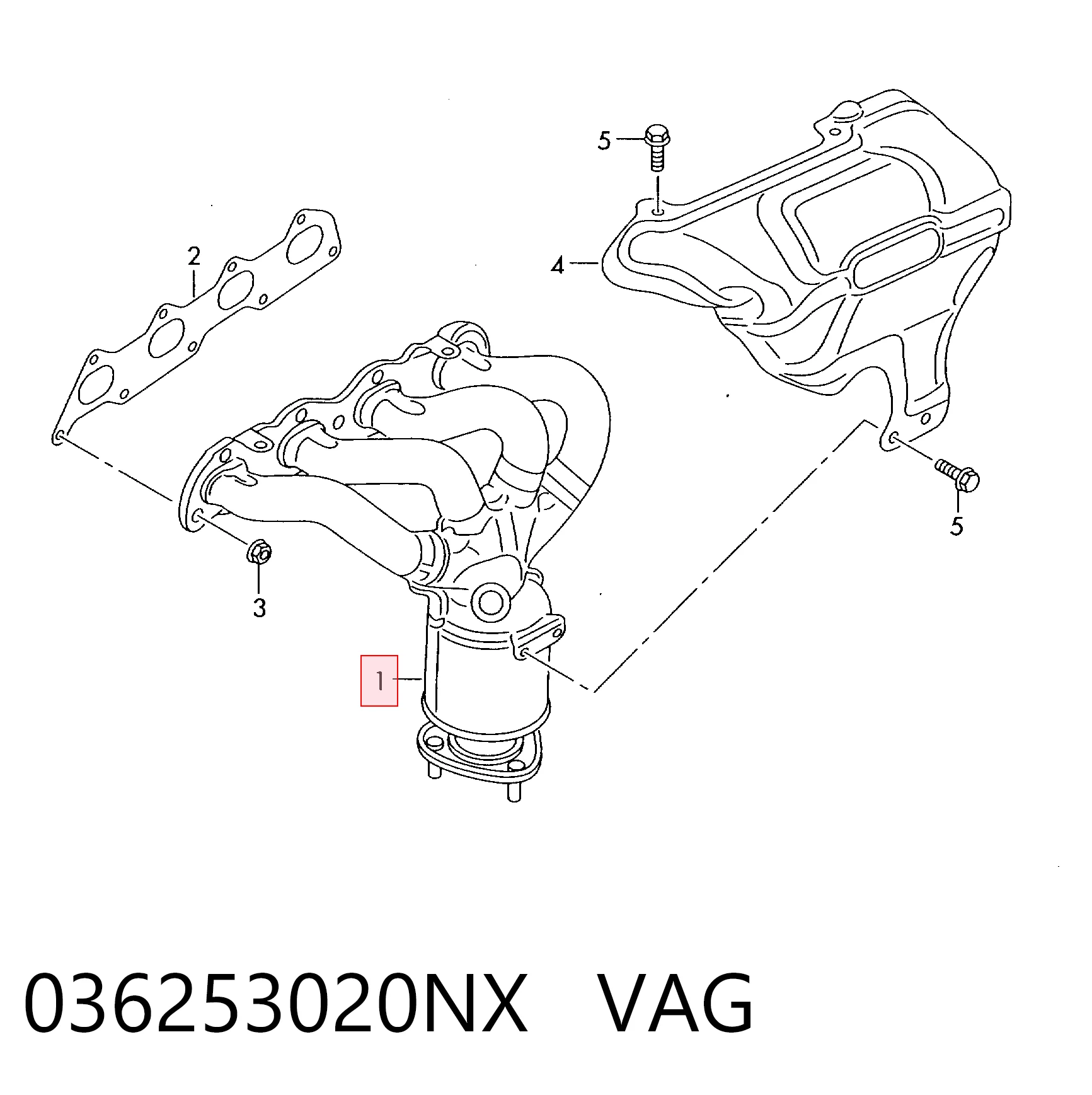 036253020NX VAG Газопроводи (колектор випускний)