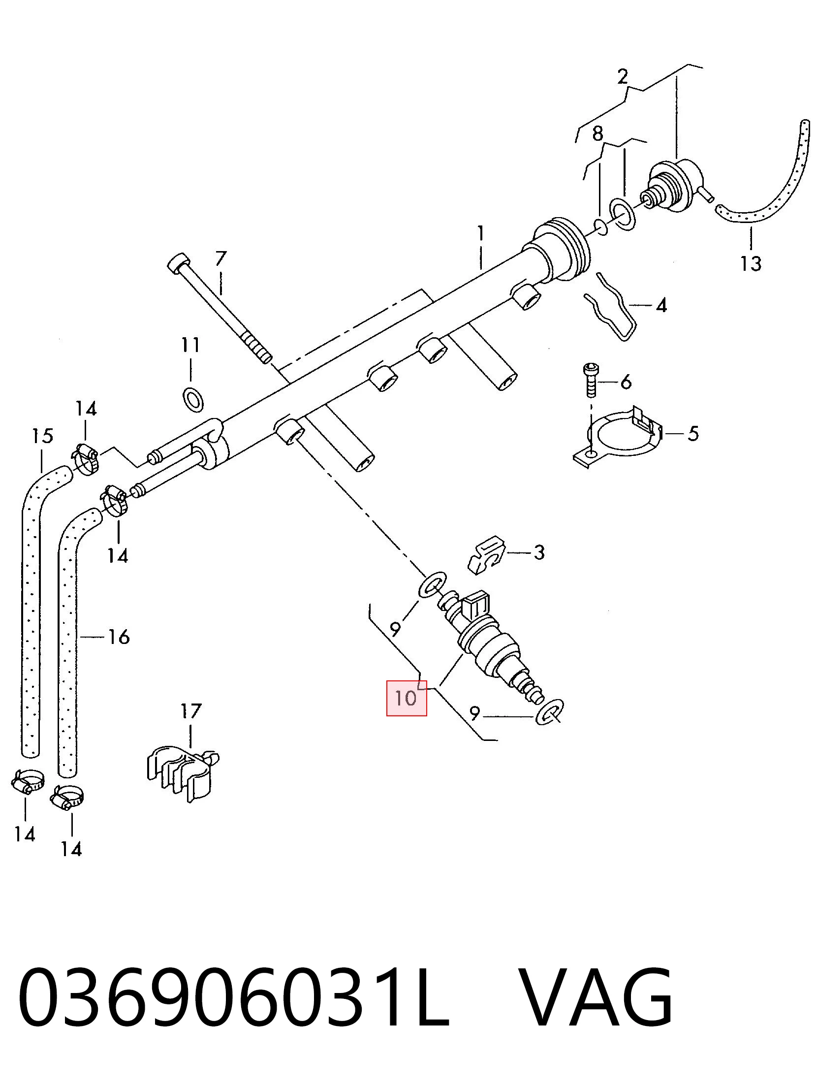 Купити 3L906020 AND Форсунка дизельна в зборі, розпилювач + тримач