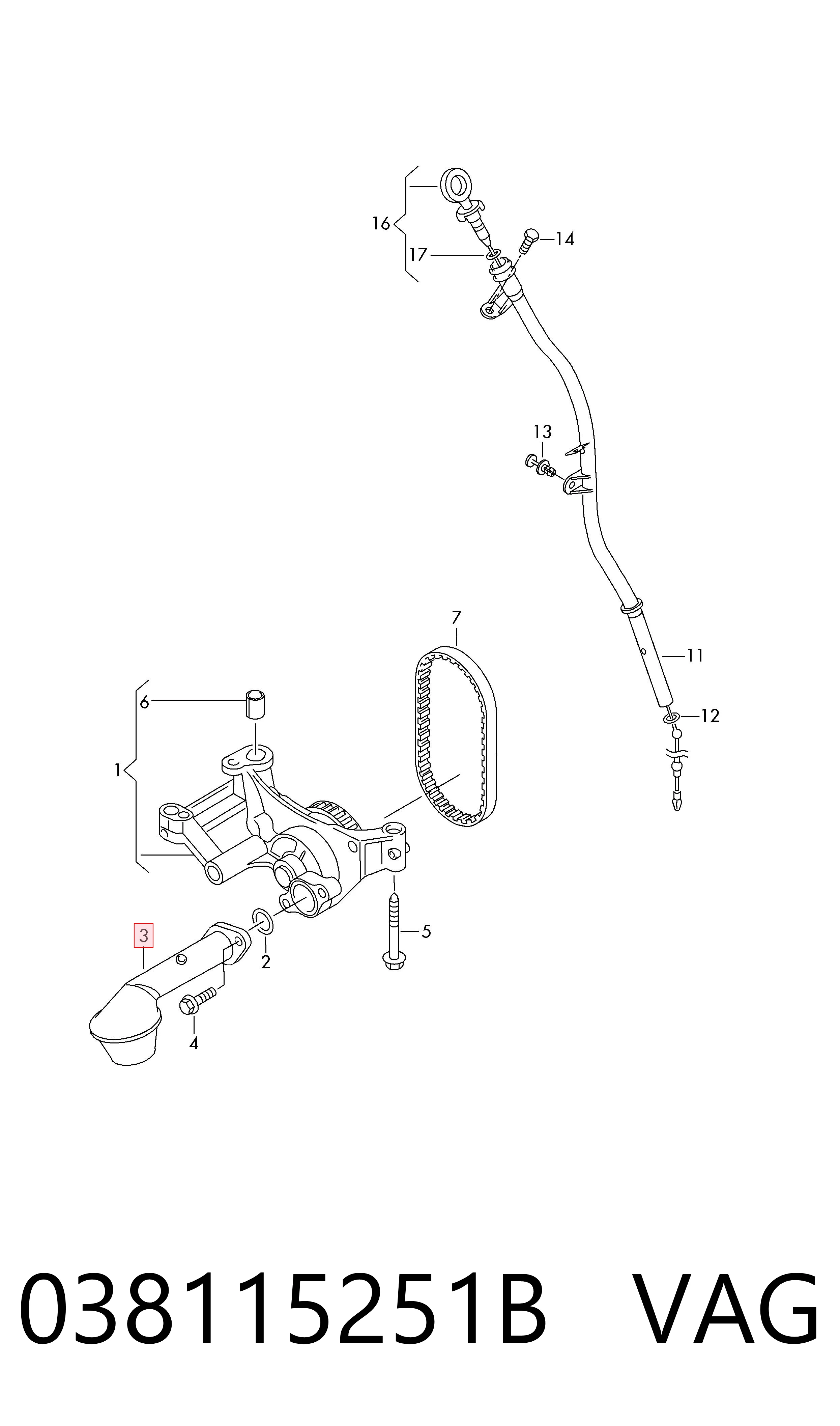 Маслоприйомник VAG 038115251B ціна, від 26.99 USD