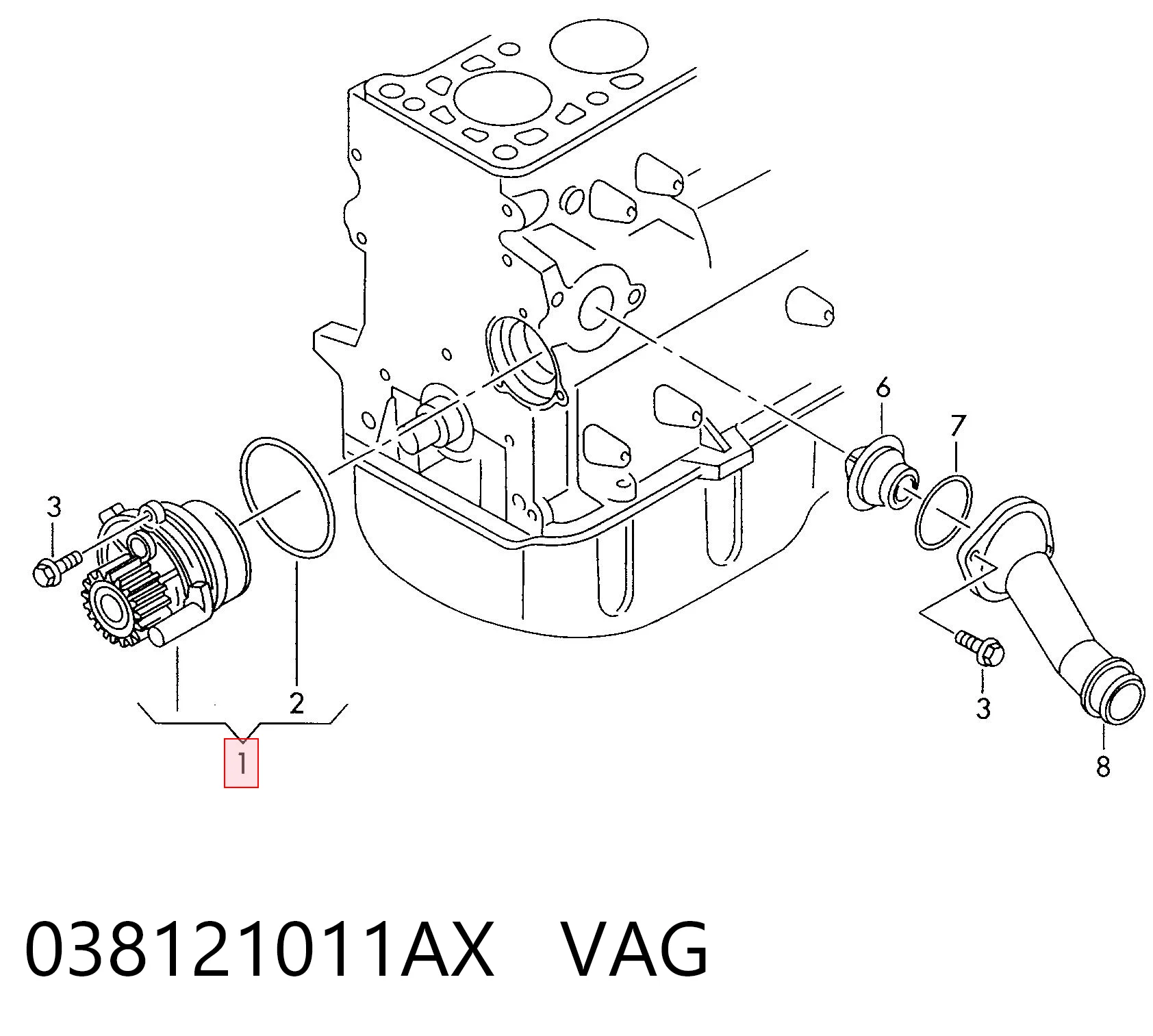 038121011AX VAG Насос охолодження