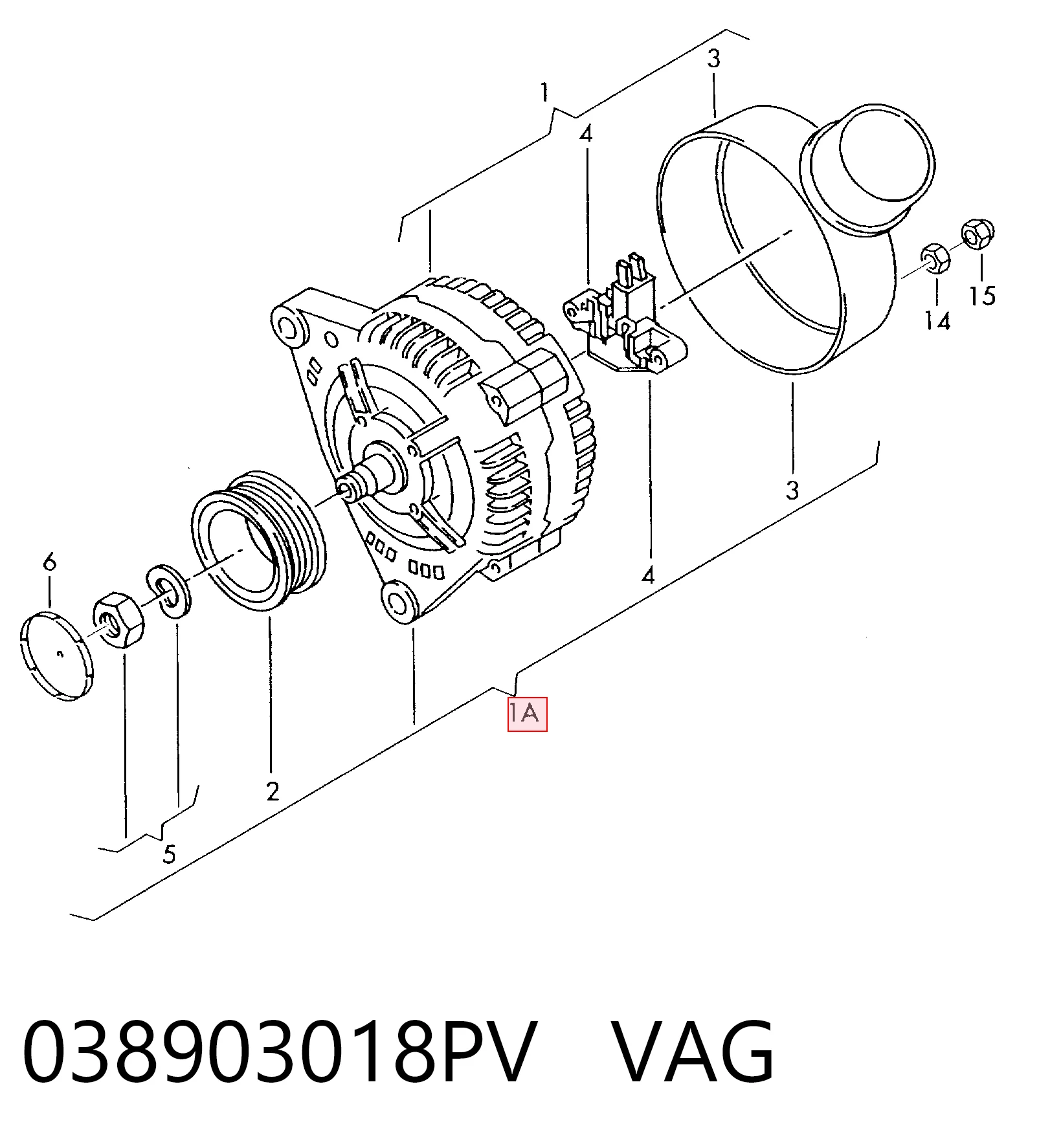 038903018PV VAG Авто генератор