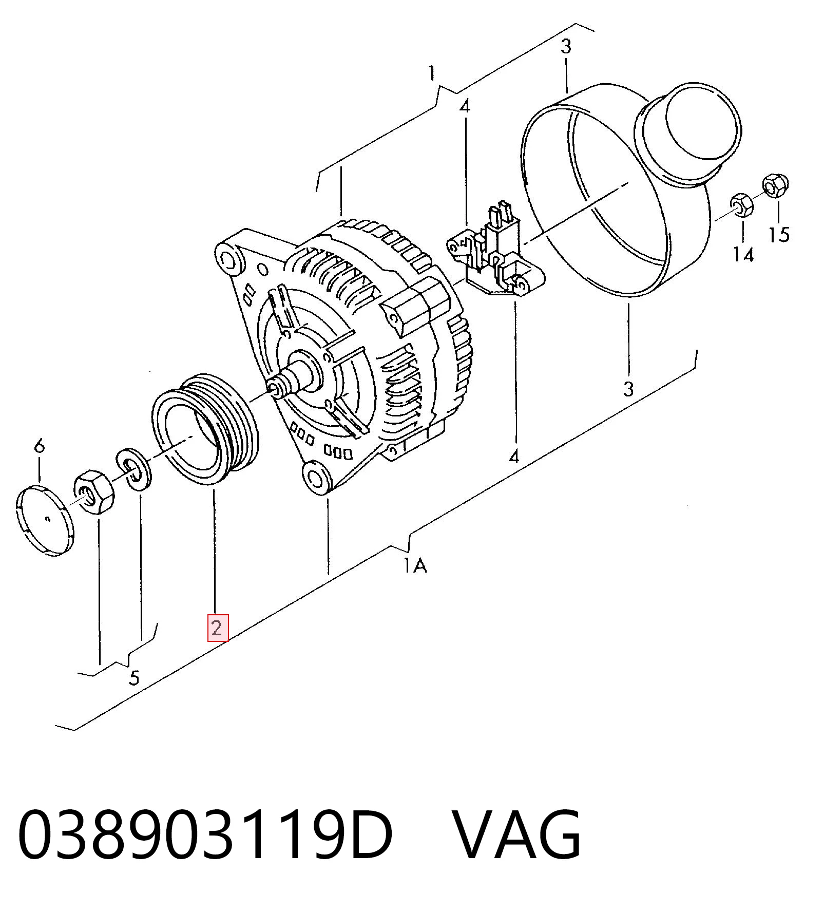038903119D VAG Обгонна муфта генератора