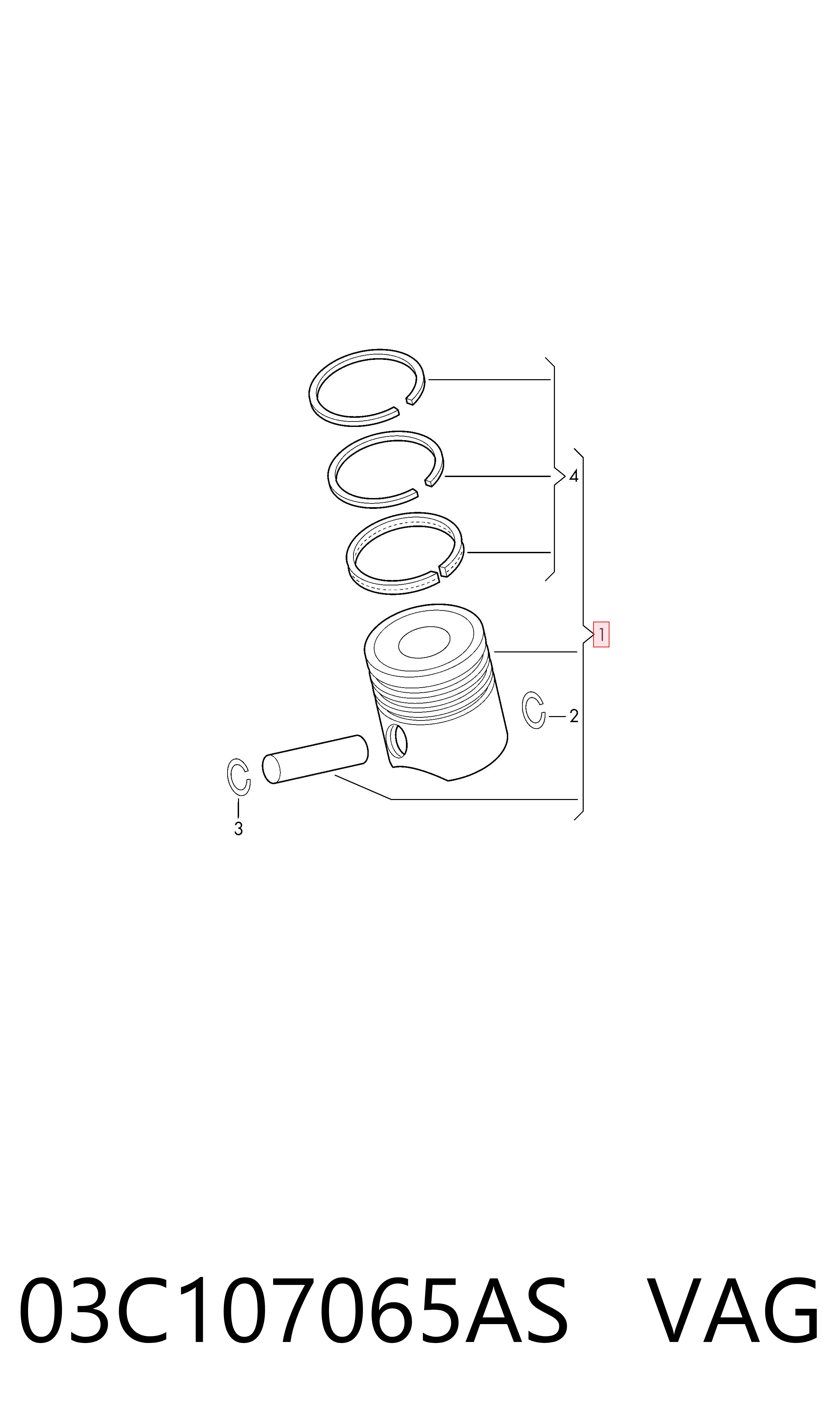 Поршня на 1 циліндр, STD Mahle Original 028PI00131000