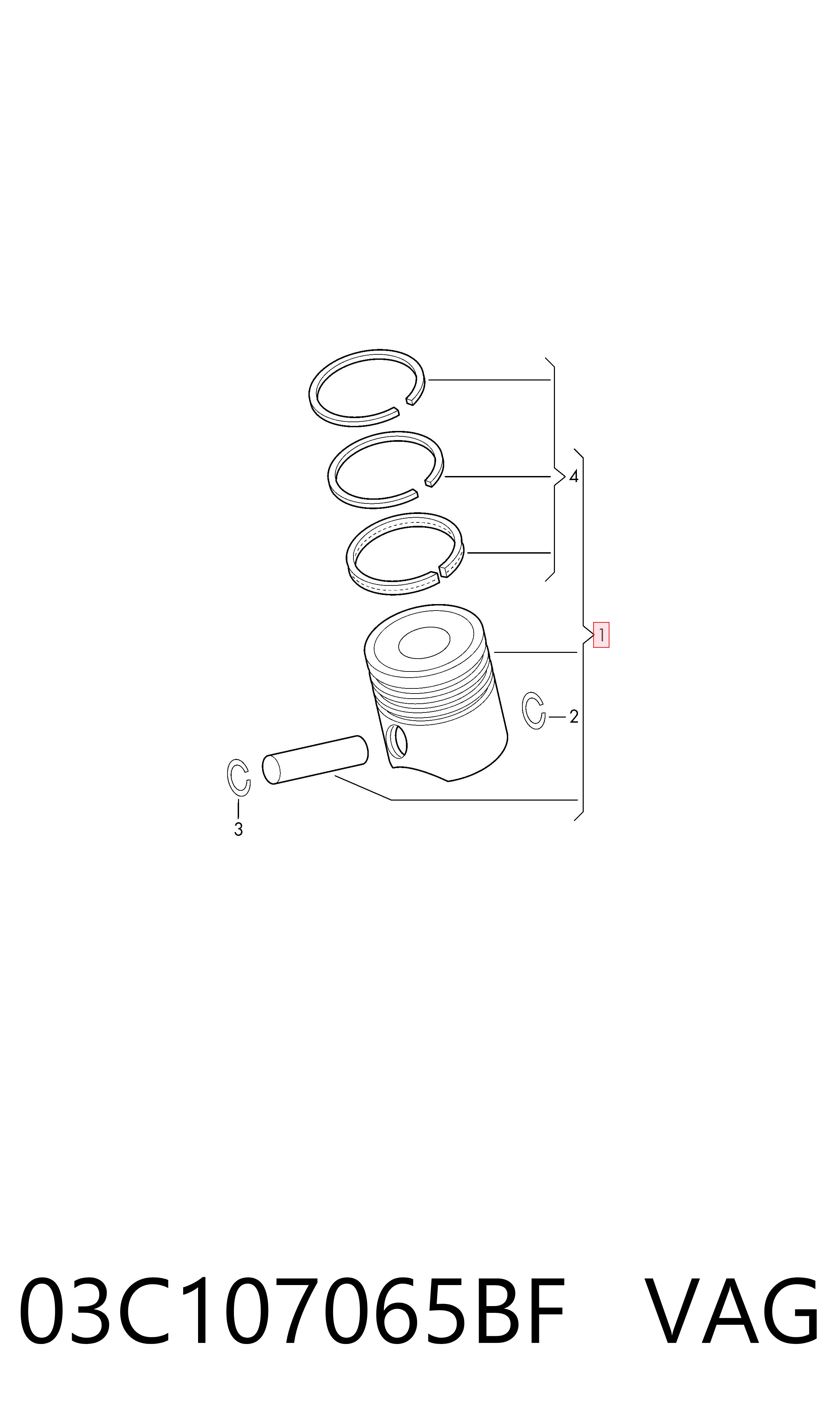 028PI00131000 Mahle Original Поршень в зборі