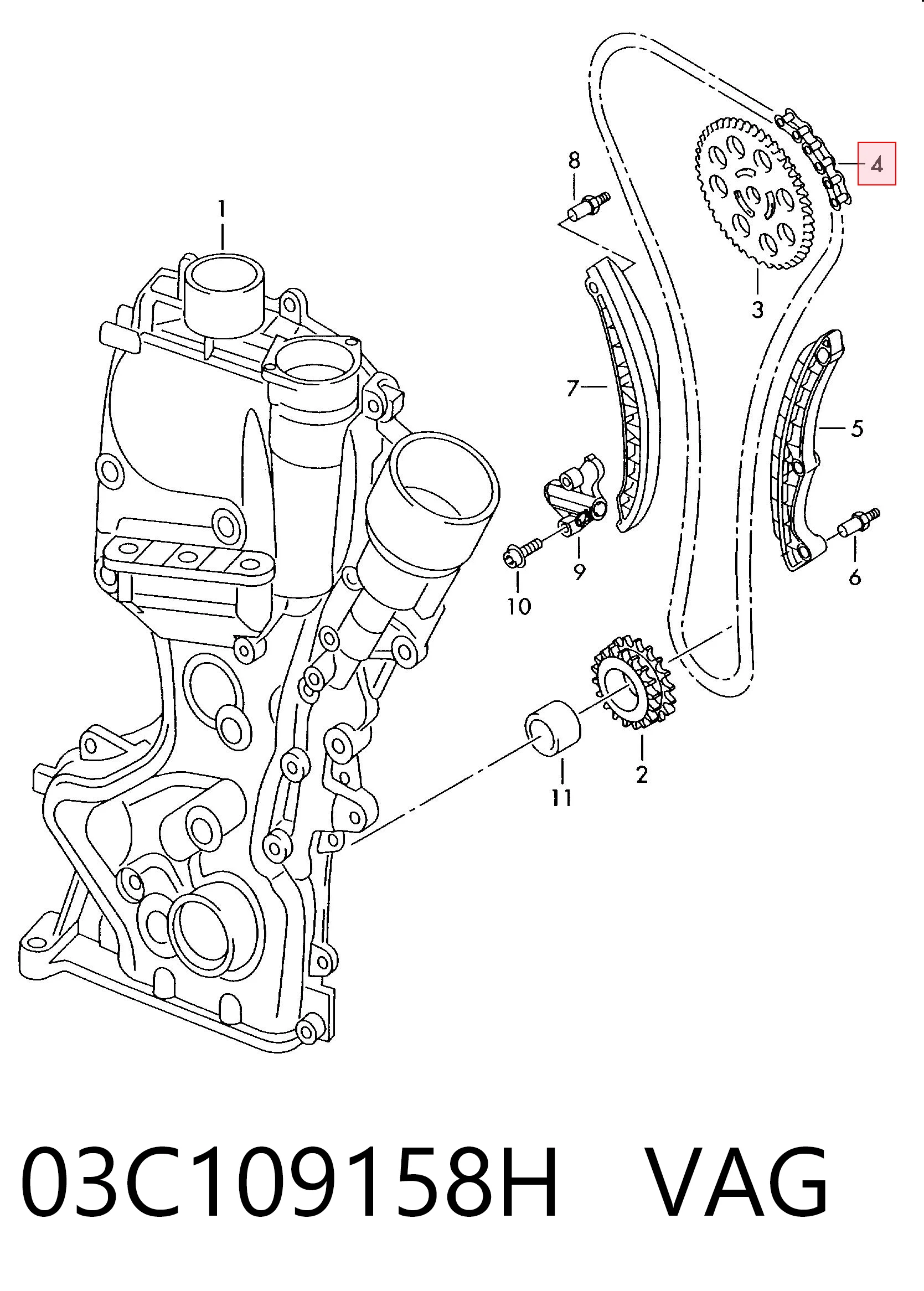 Ланцюг VAG 03C109158H ціна, від 77.87 USD