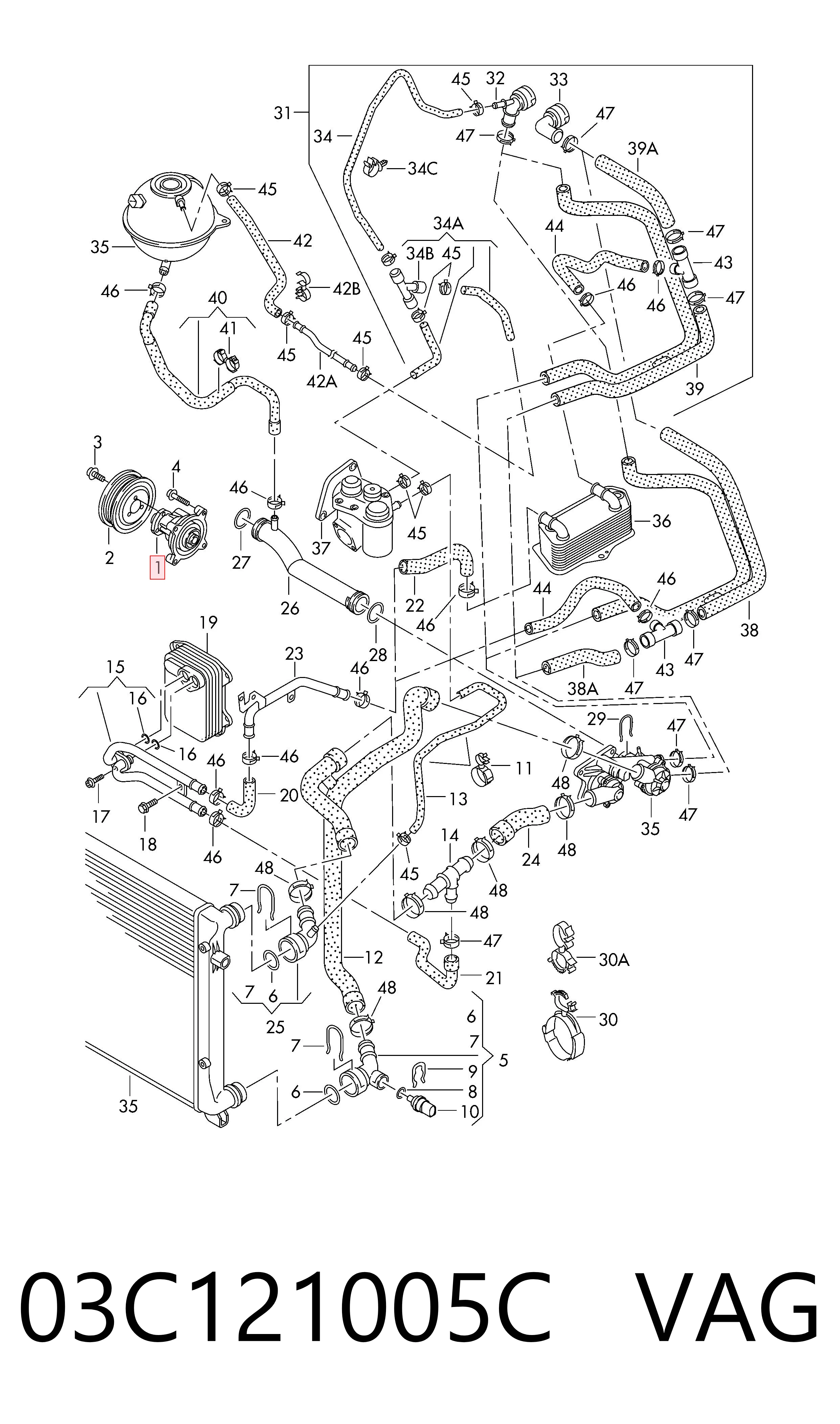 03C121005C VAG Насос охолодження