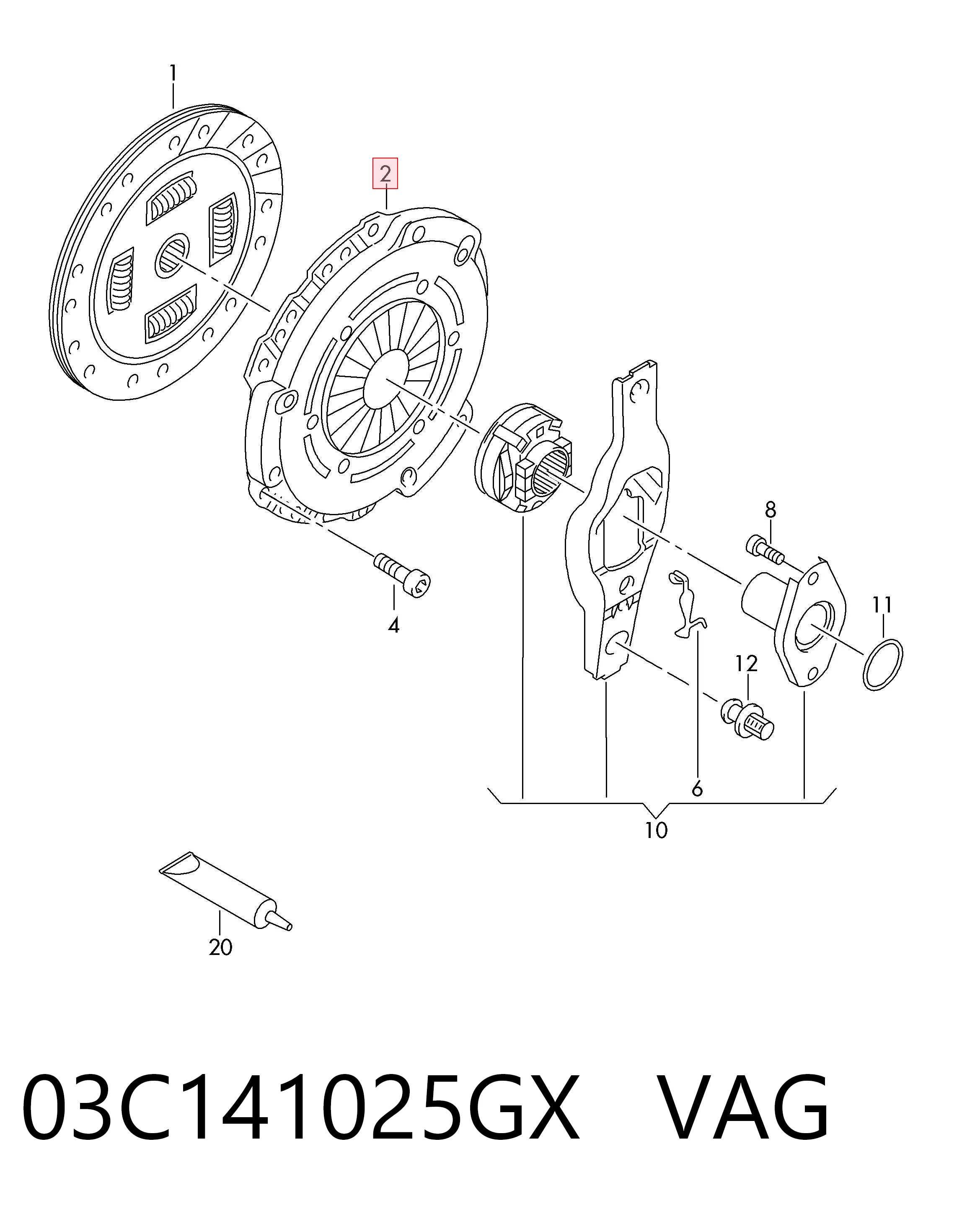Пелюстковий кошик зчеплення Volkswagen Passat B8 седан (3G2, CB2) (2014 - 2026) ціна, від 76.02 USD