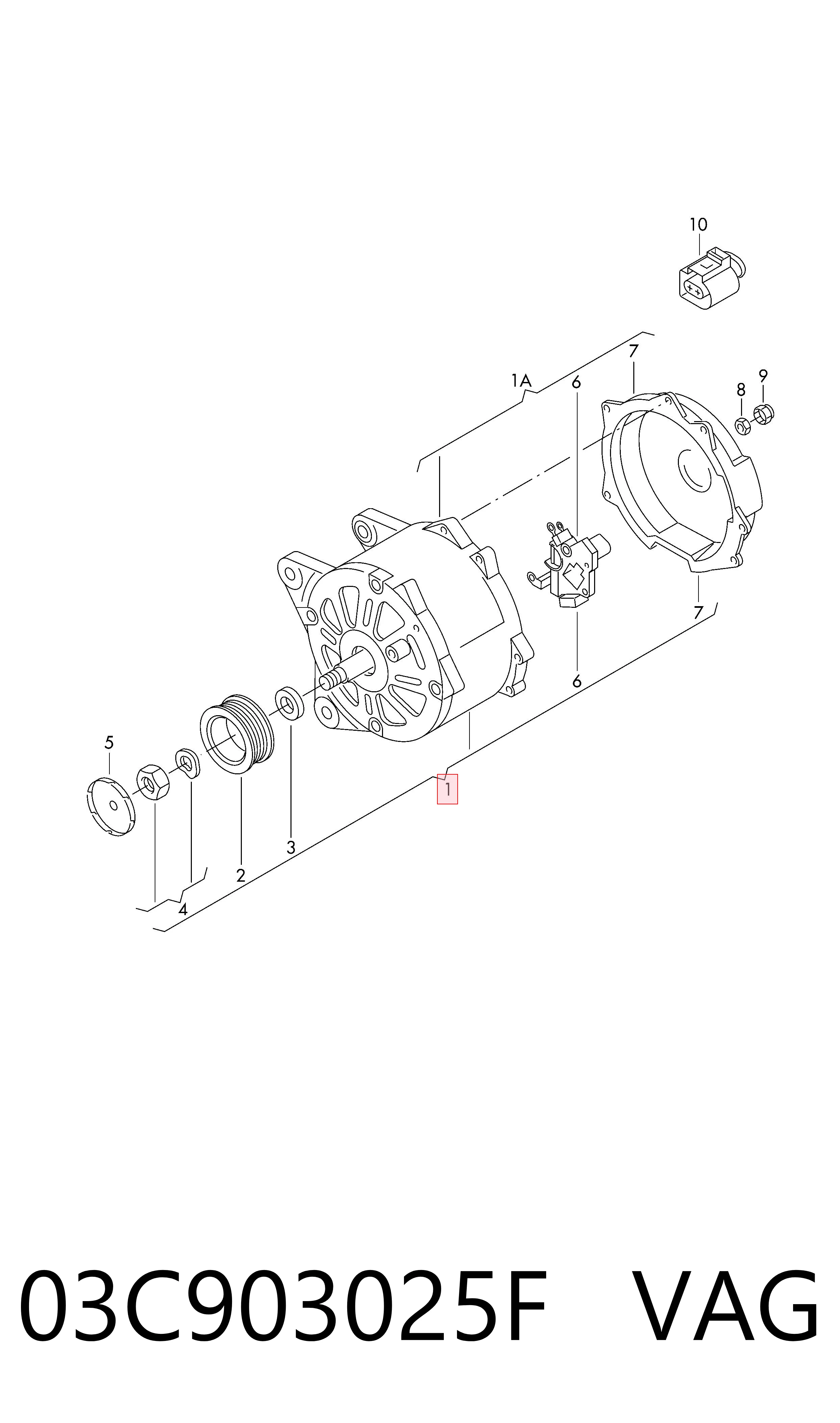 03C903025F VAG Авто генератор