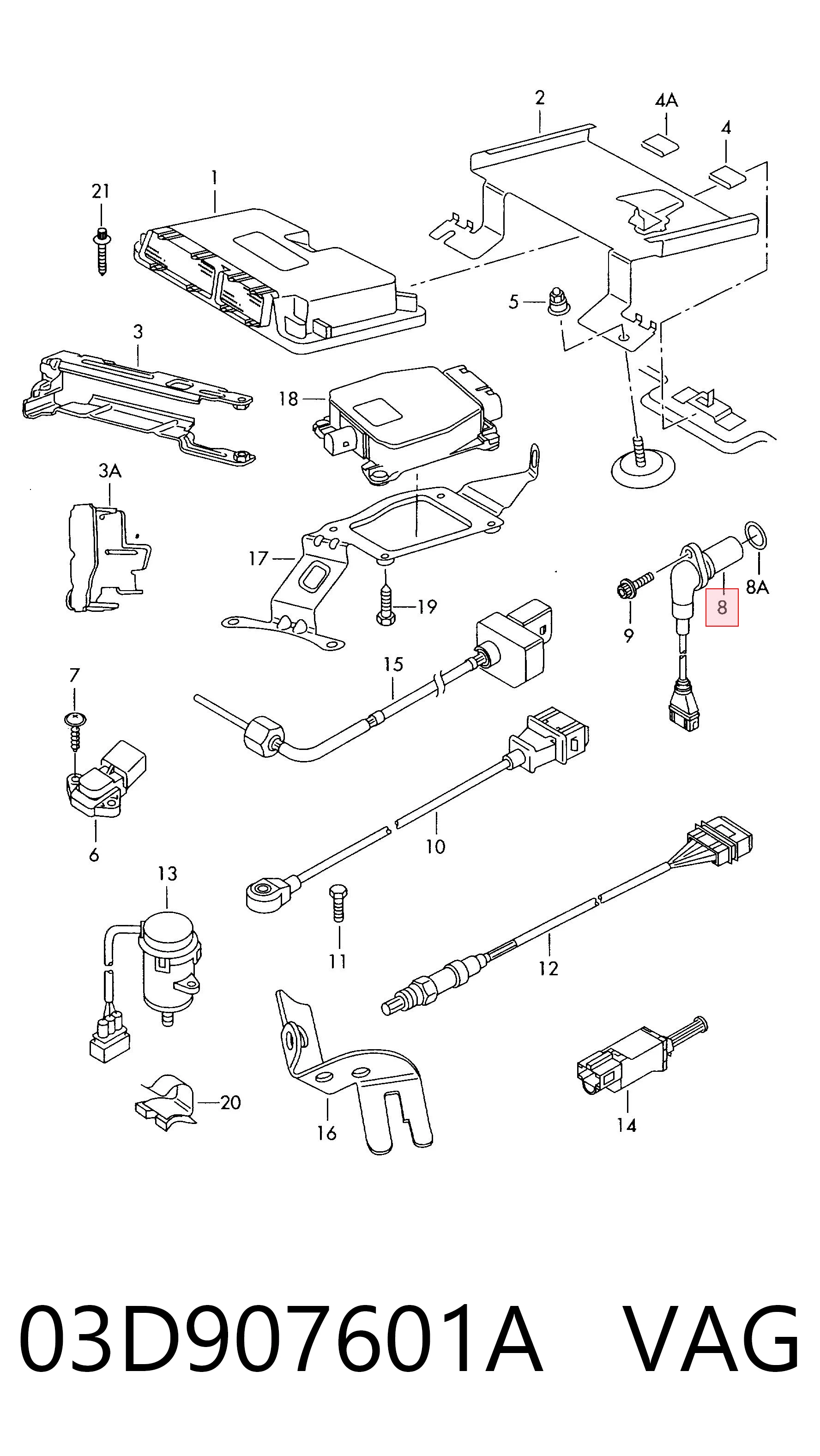 Датчик фаз VAG 03D907601A ціна, від 28.22 USD