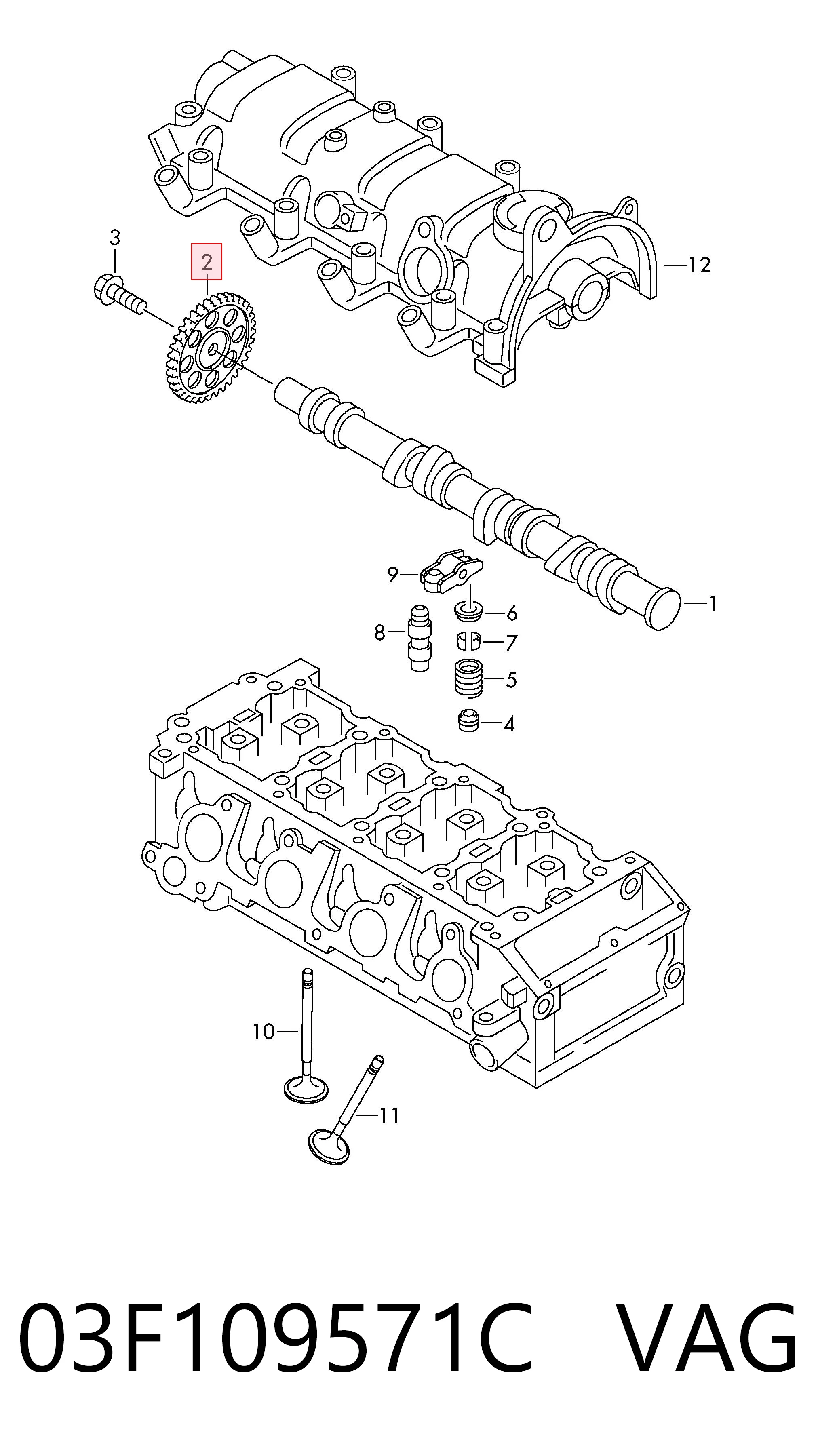 Шестерня розподільчого вала VAG 03F109571C ціна, від 20.27 USD