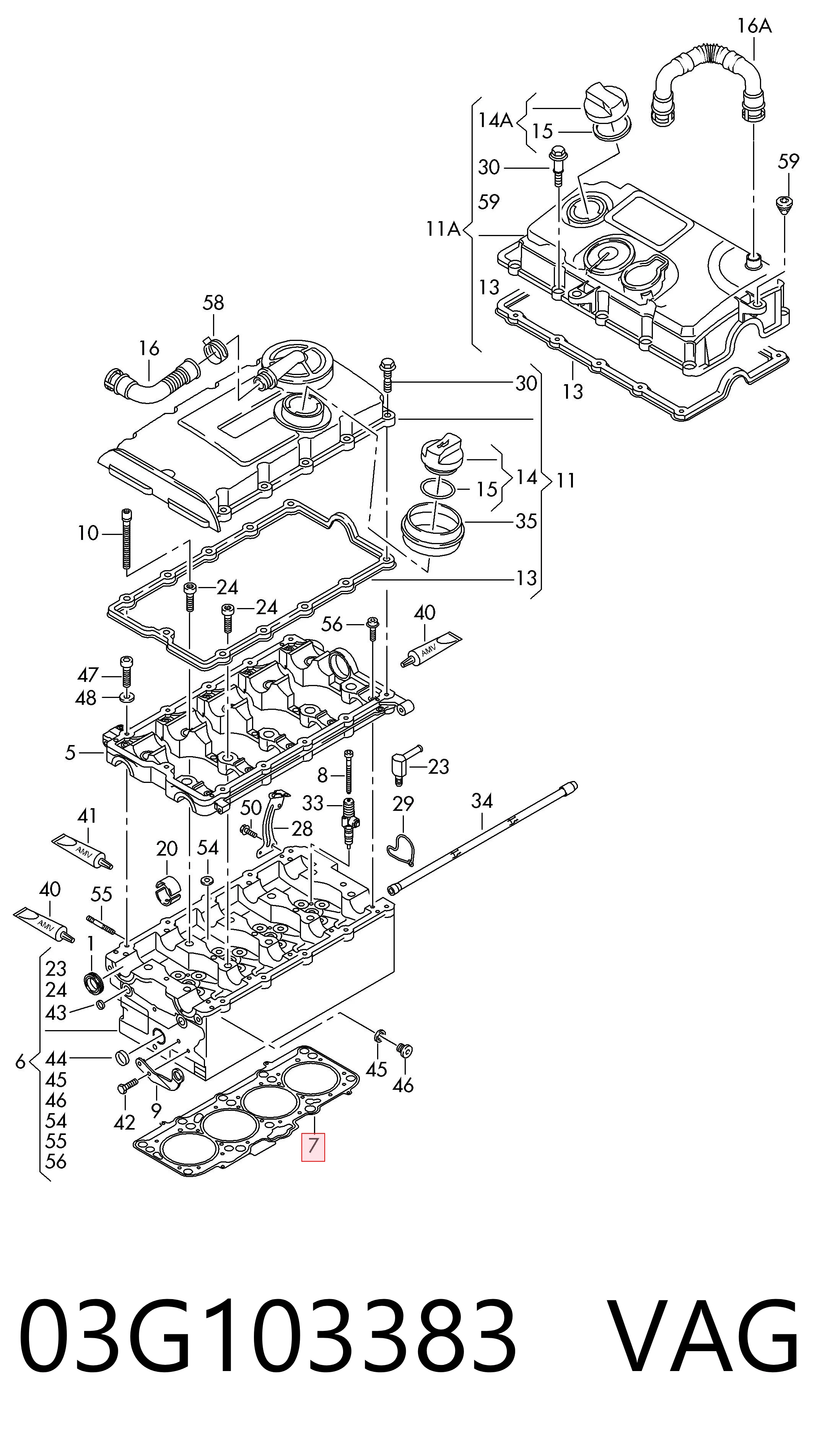 Прокладка головки блока циліндрів (ГБЦ) Fiat/Alfa/Lancia K68033096AA