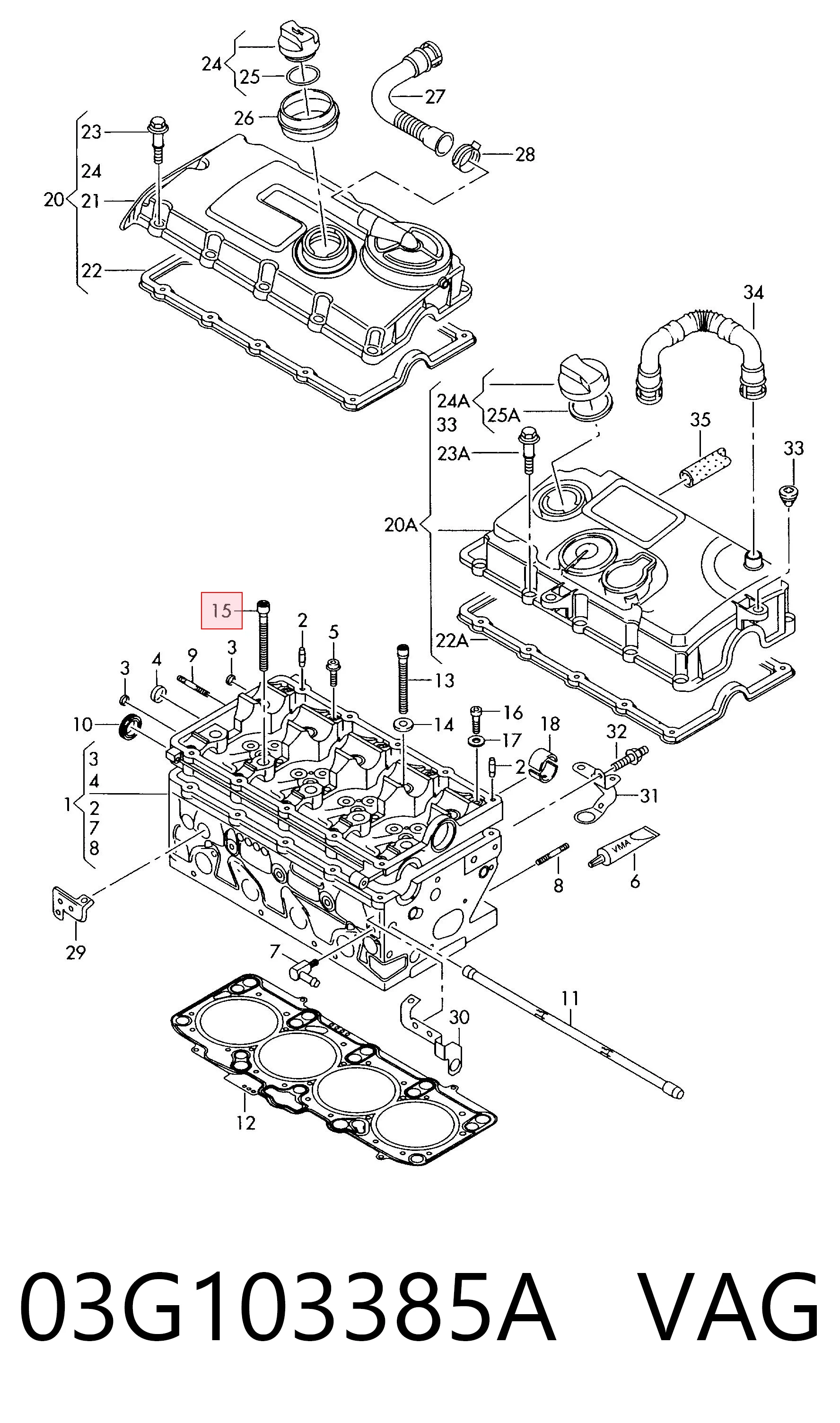 03G103385A VAG Болт кріплення форсунки