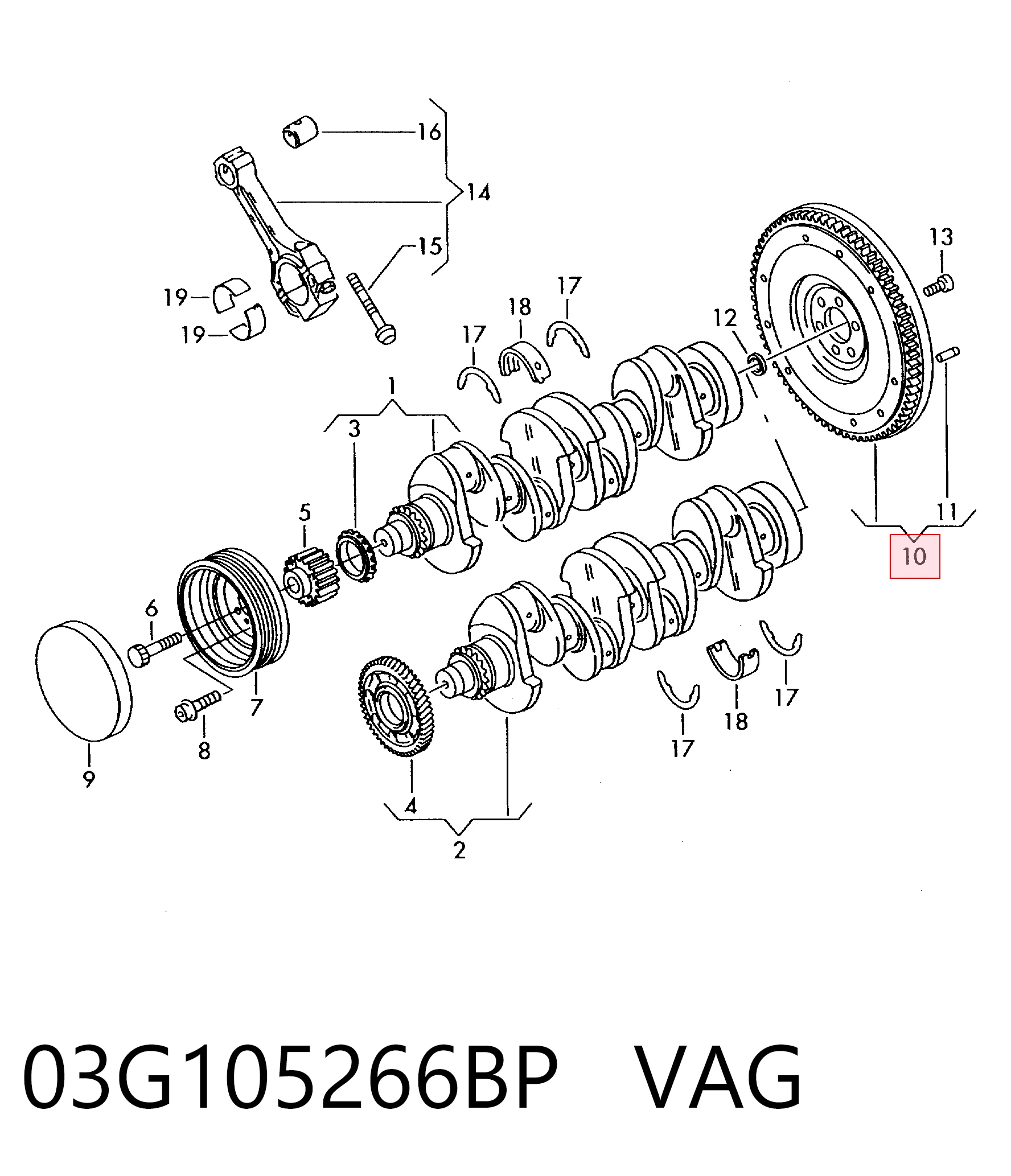 Купити Маховик Volkswagen Tiguan I 5N1, 5N2