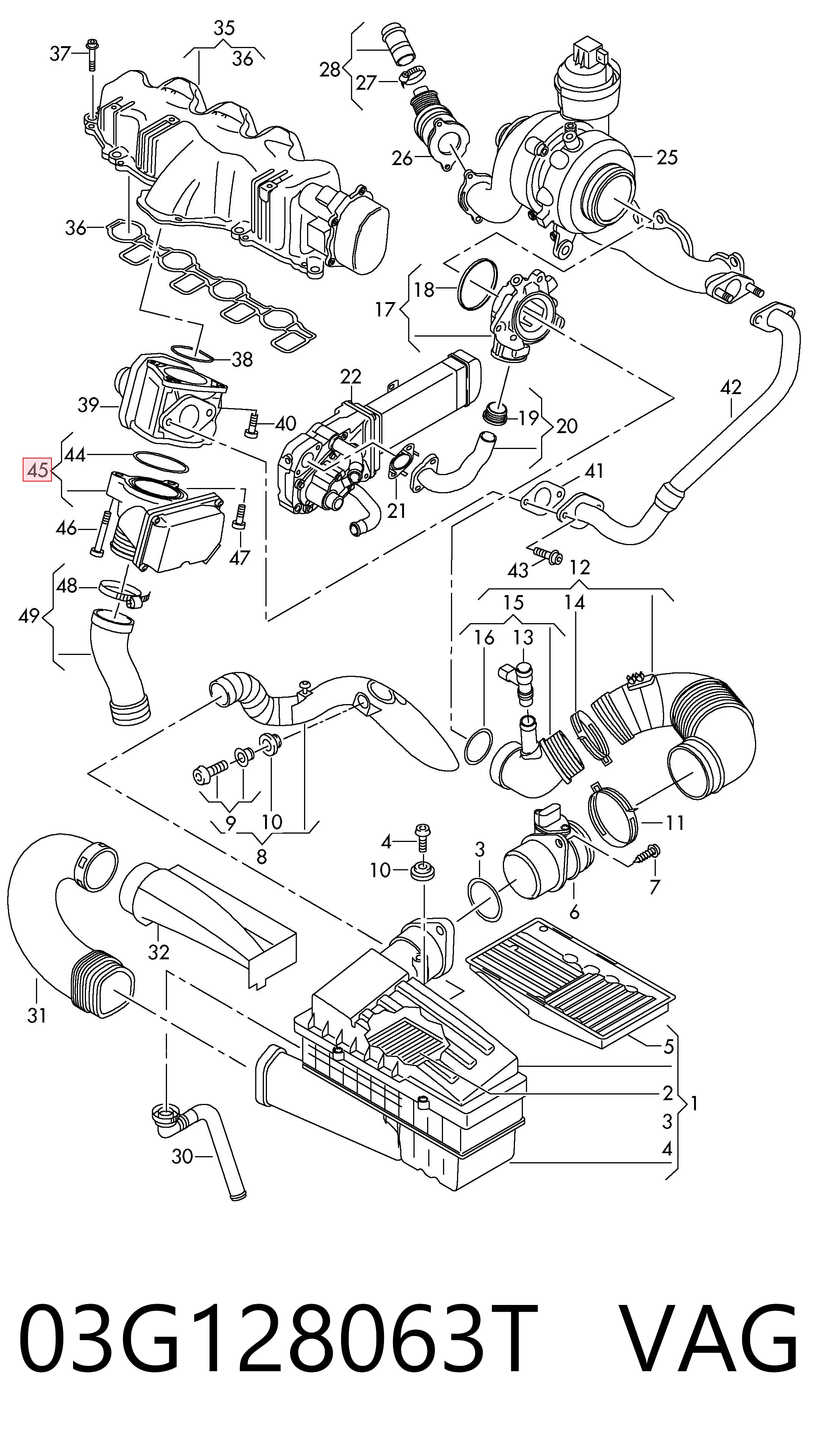 03G128063T VAG Дросільна заслінка в зборі