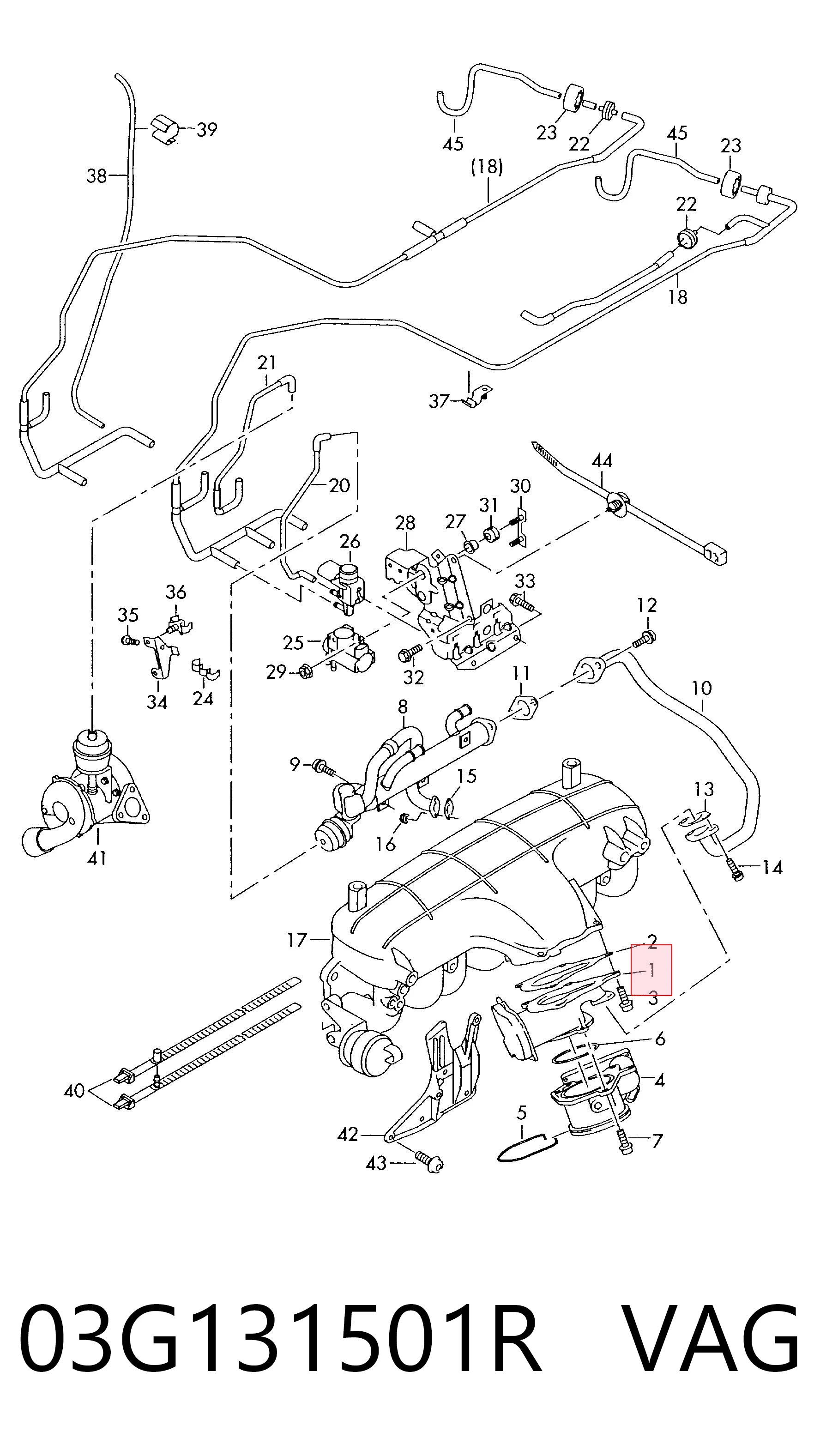 03G131501R VAG Клапан рециркуляції відпрацьованих газів EGR