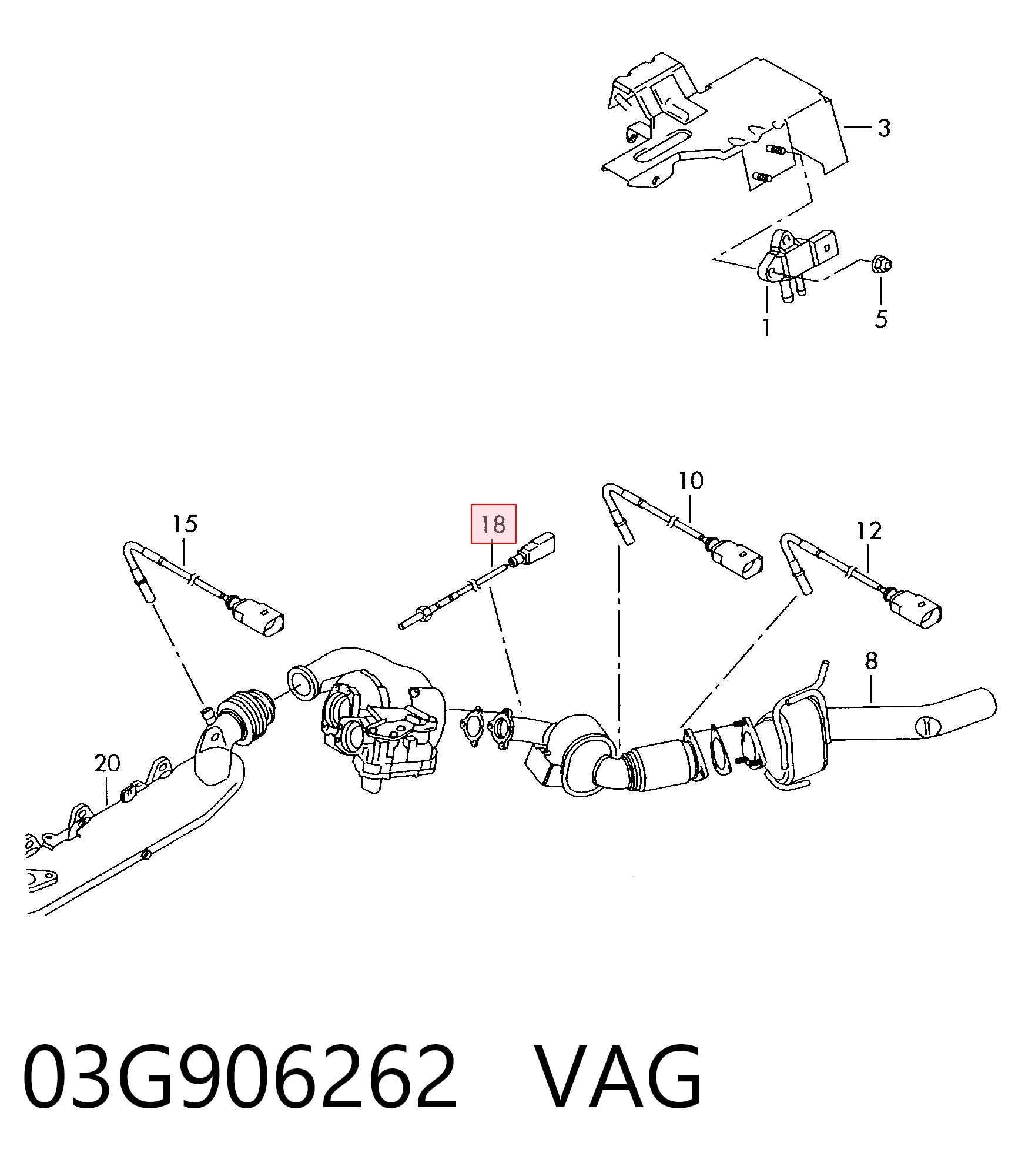 03G906262 VAG Лямбдазонд, датчик кисню до каталізатора