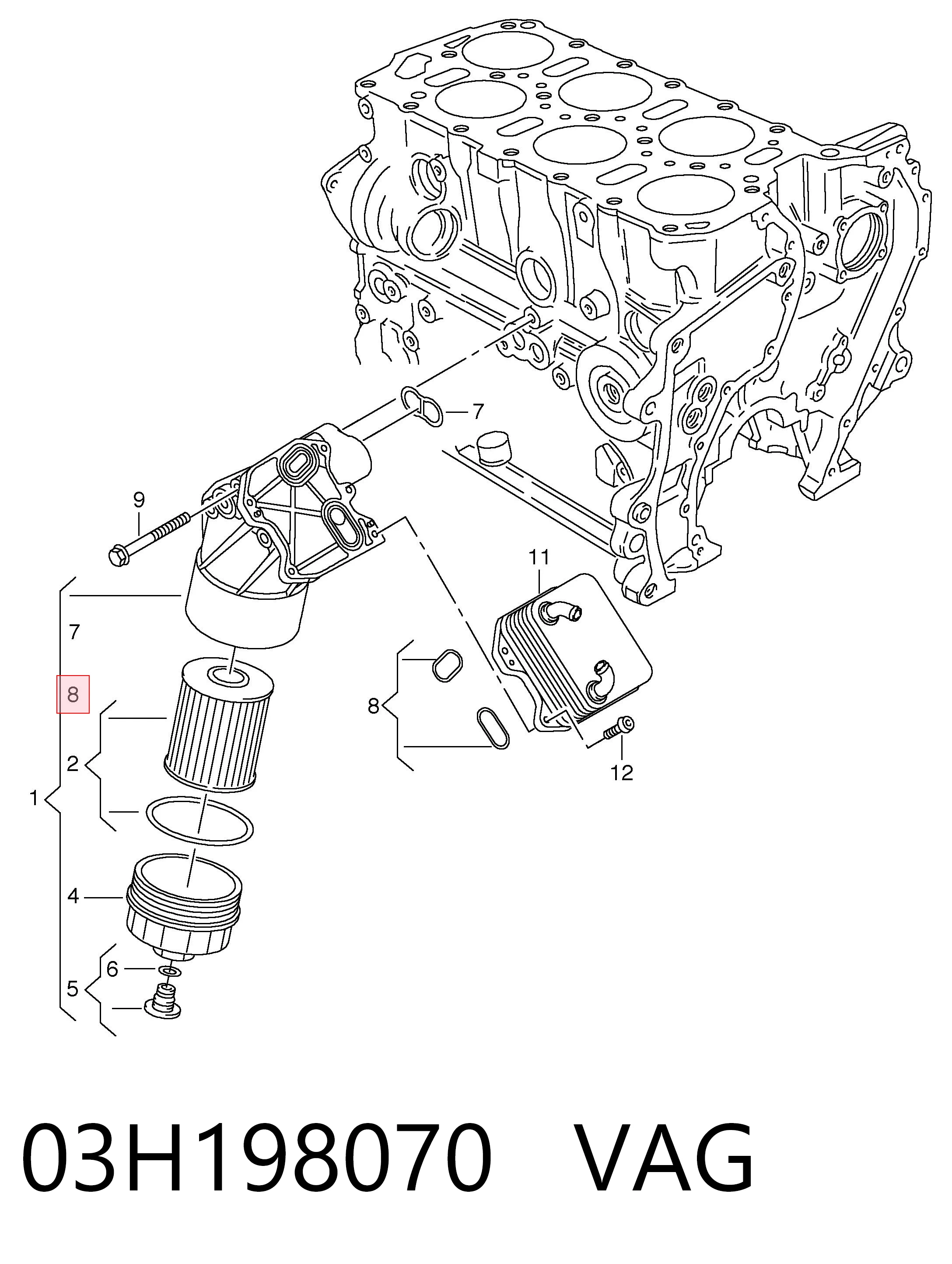  VAG 03H198070 ціна, від 3.31 USD