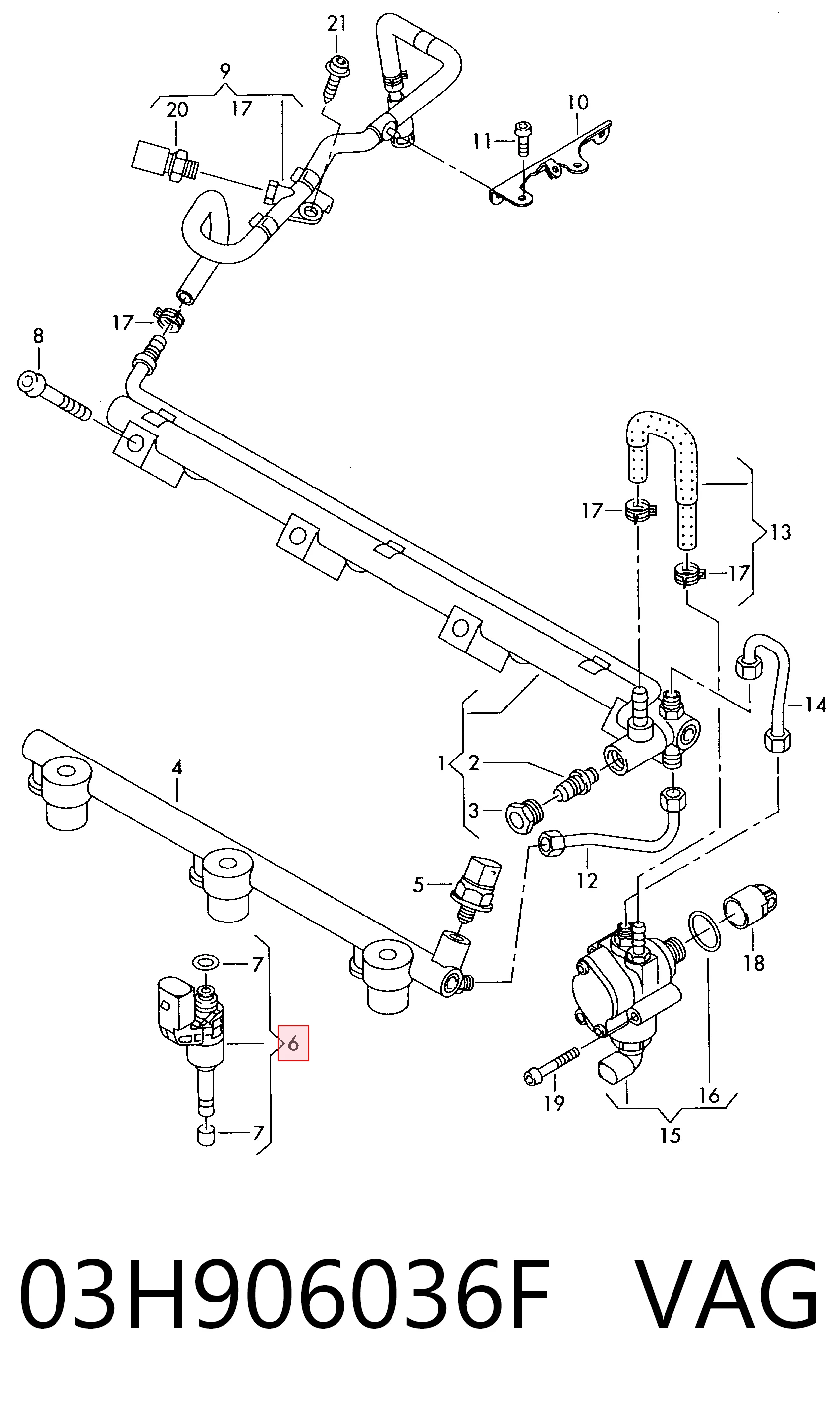 Форсунка паливна VAG 03H906036F ціна, від 12.70 USD