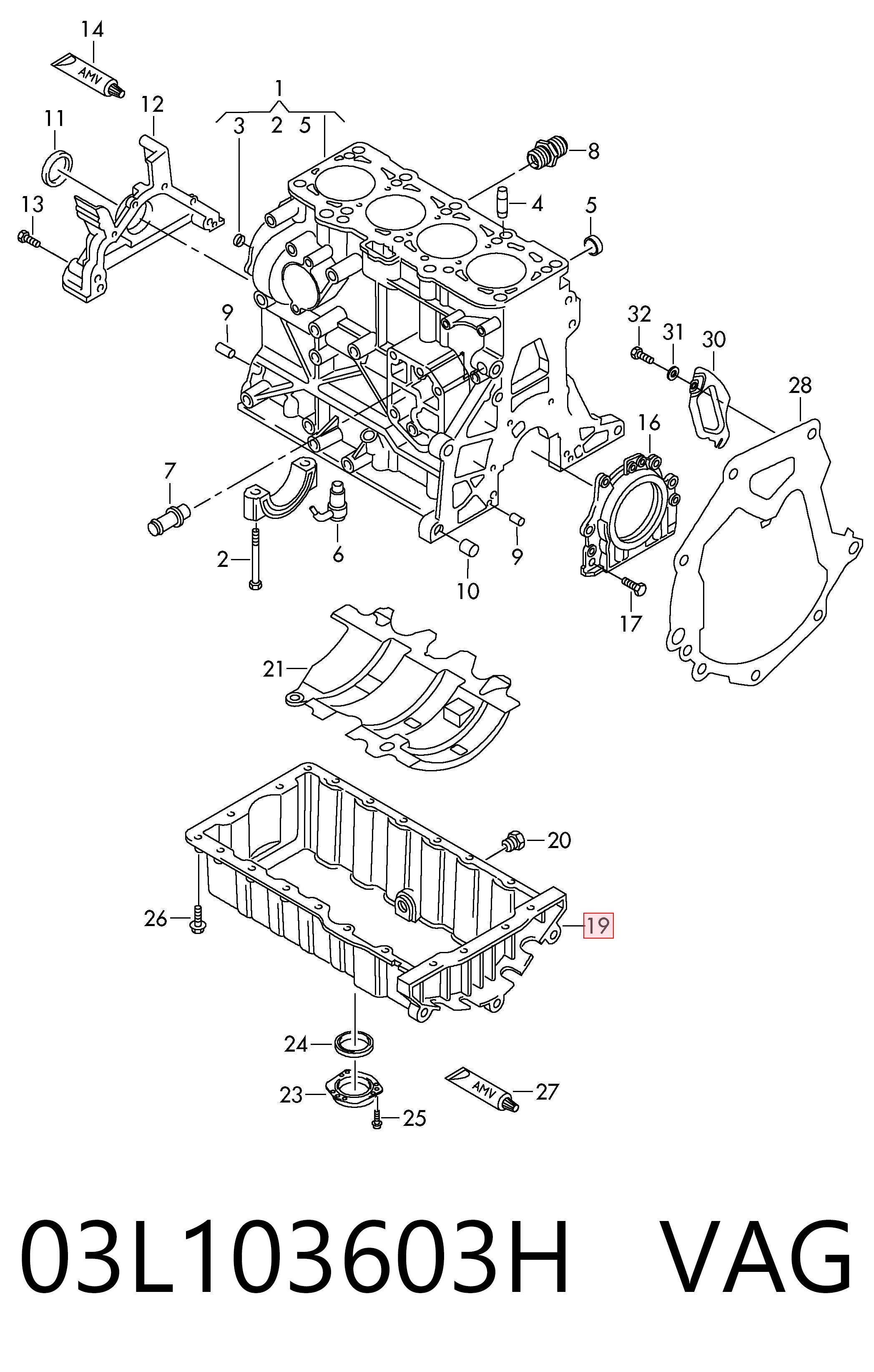 Піддон масляний картера двигуна 3L103046 AND