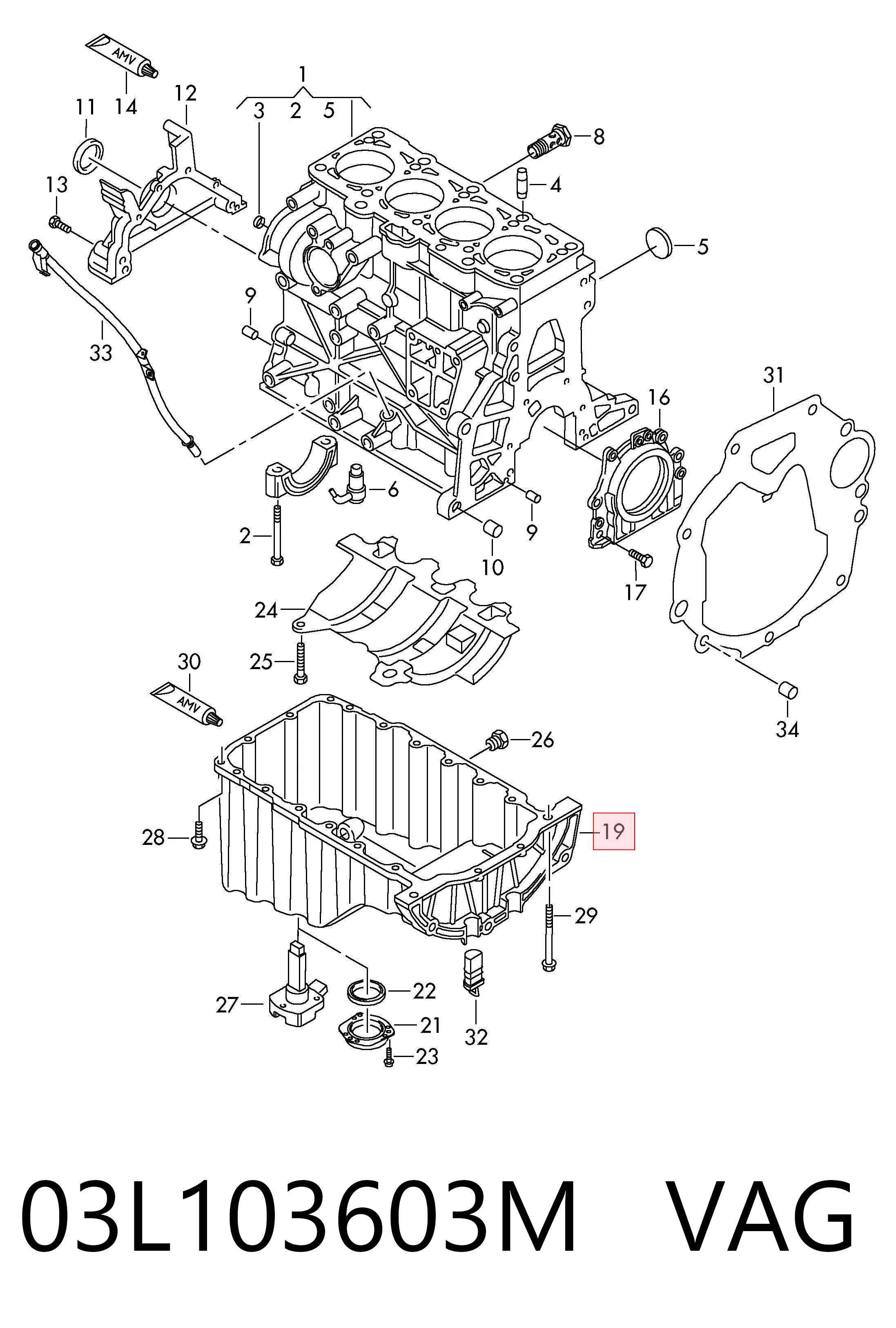 03L103603M VAG Картер масляний