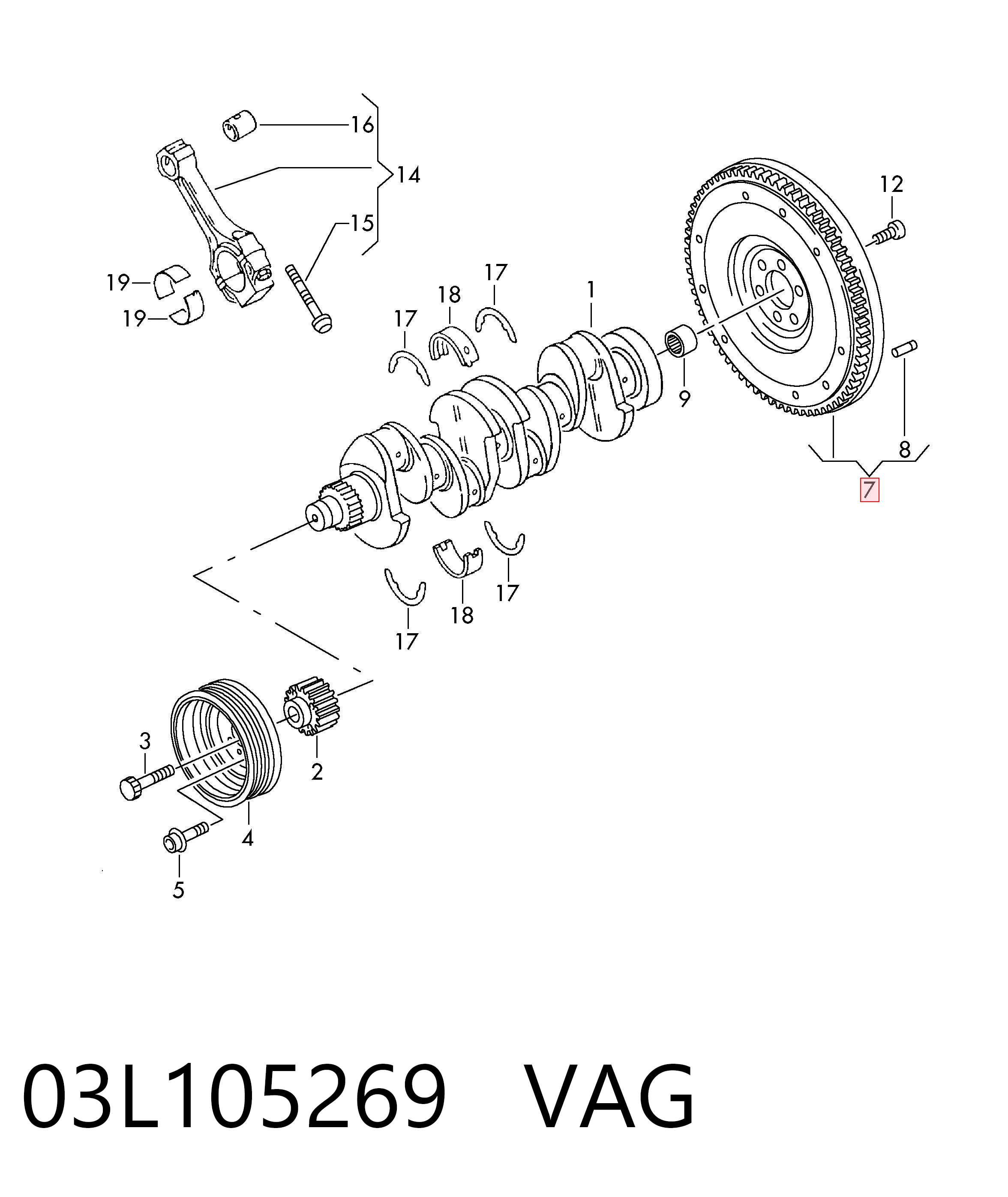 Демпферний маховик на Volkswagen Caddy IV SAB, SAJ