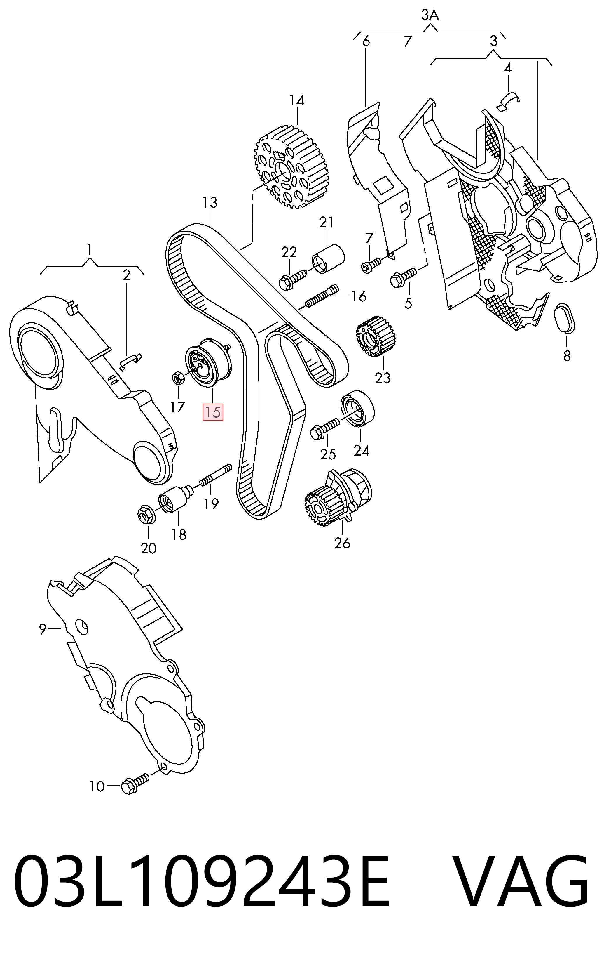 03L109243E VAG Ролик натягувач