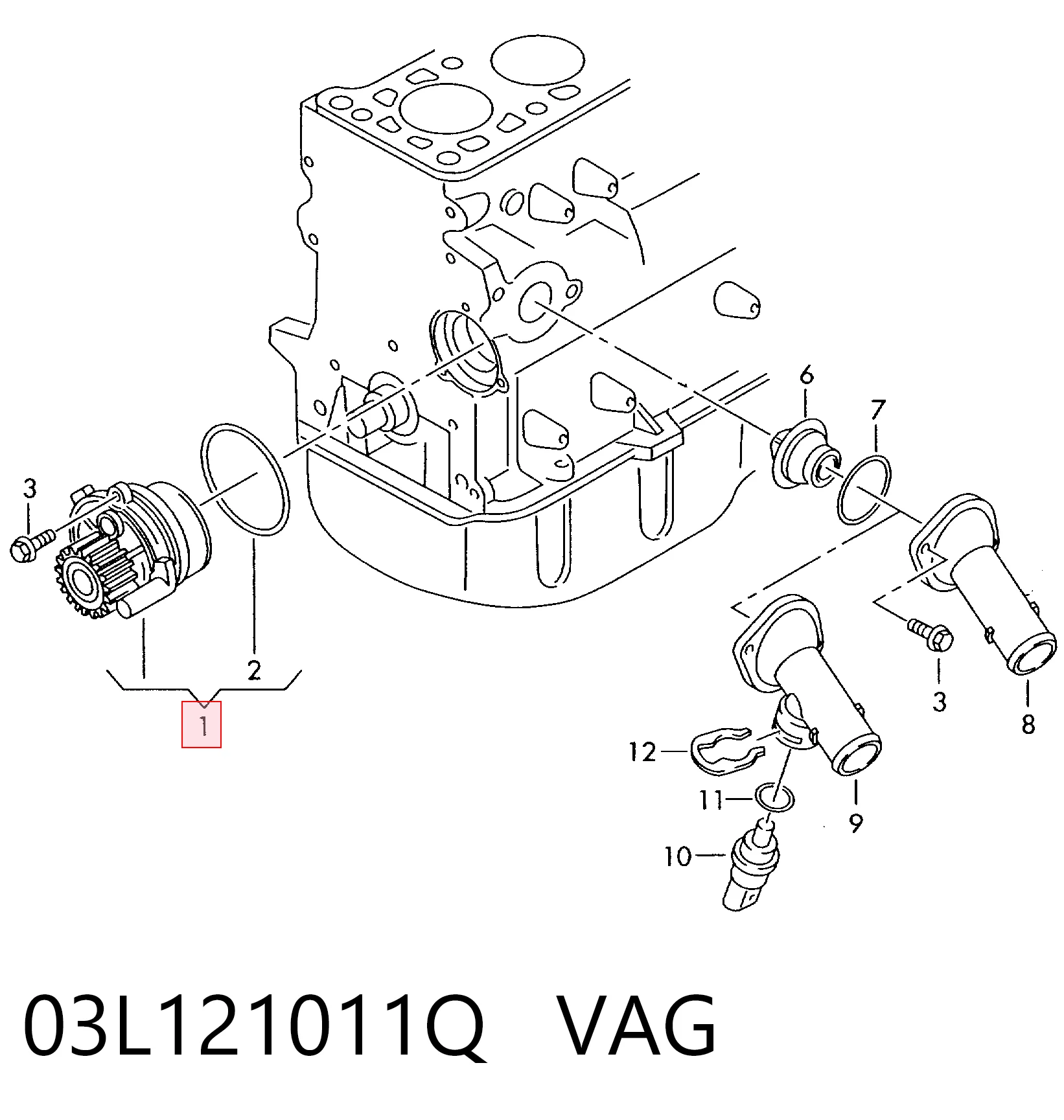 03L121011Q VAG Насос охолодження