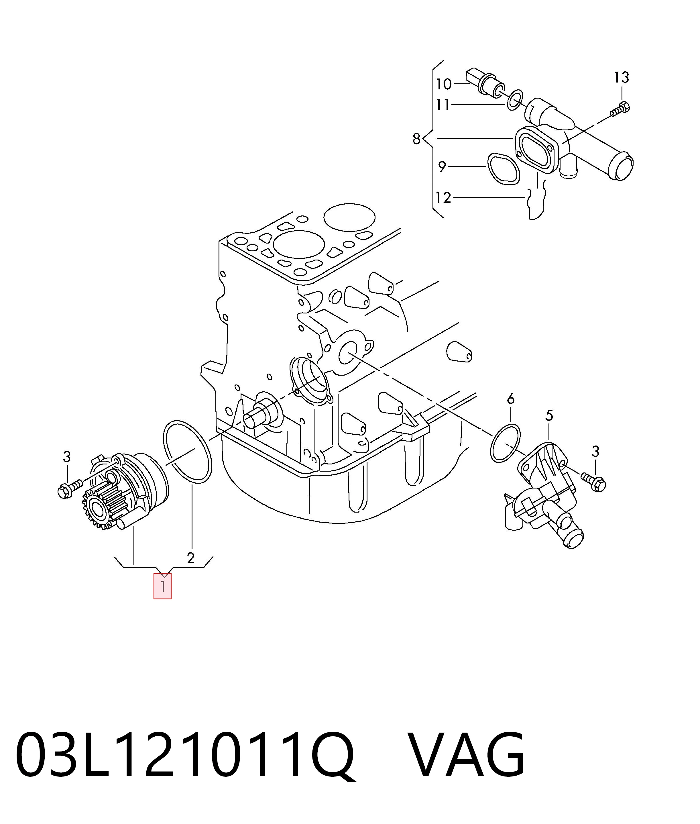Водяний насос VAG 03L121011Q