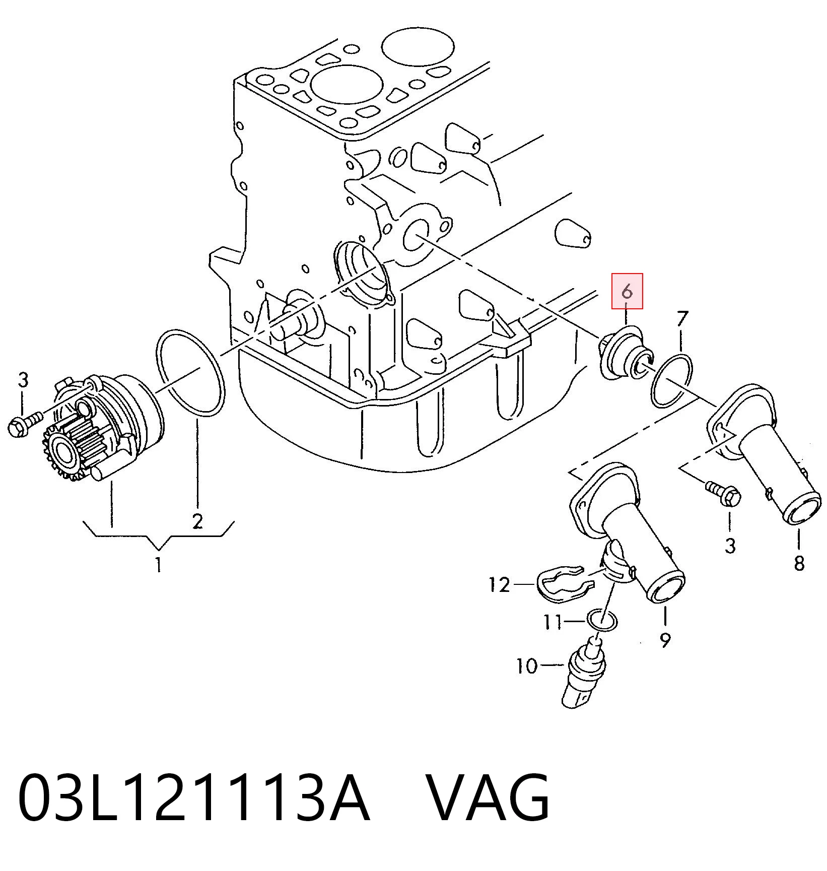 Автомобільний термостат VAG 03L121113A ціна, від 9.26 USD