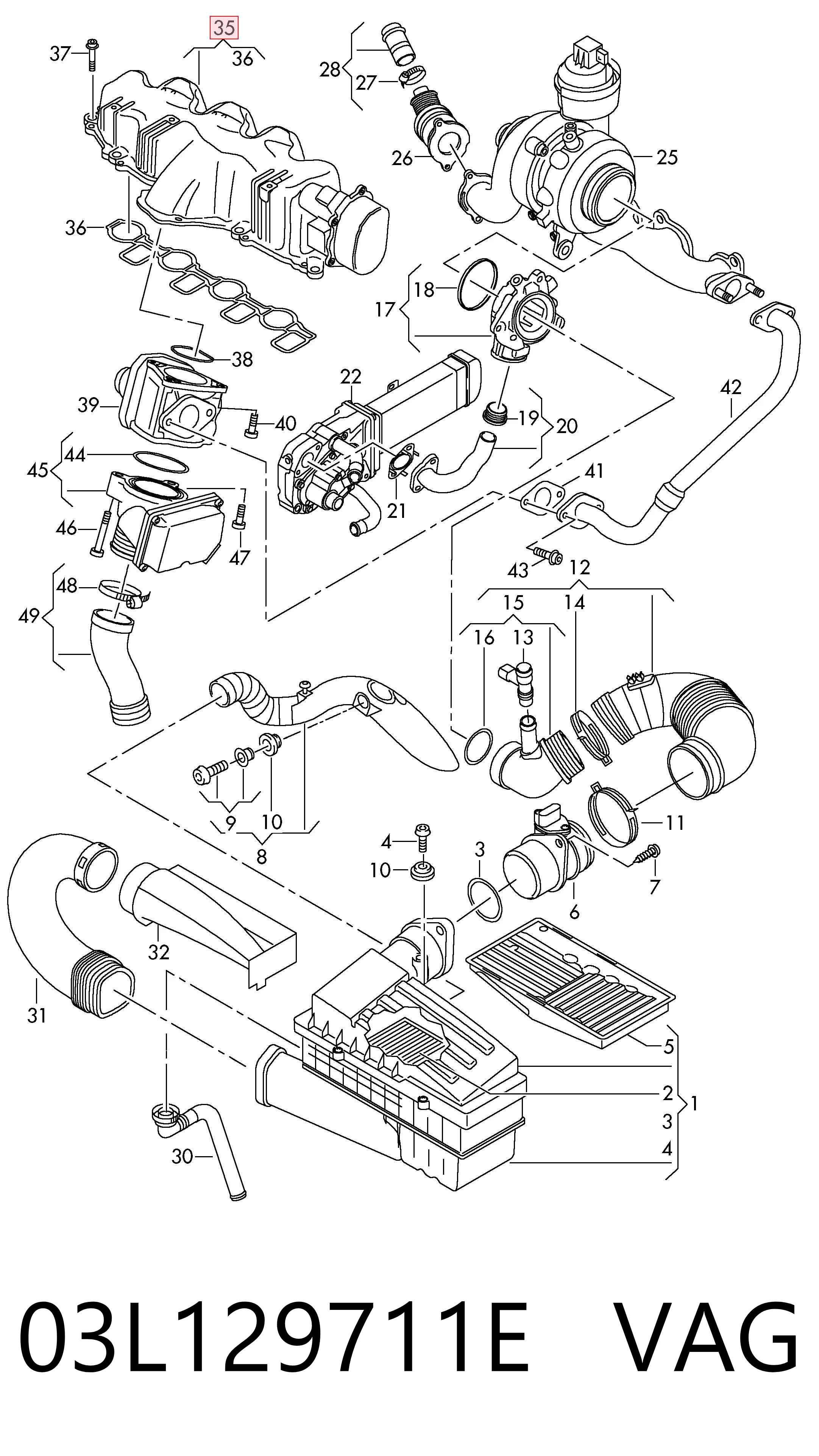 03L129711E VAG Колектор впускний