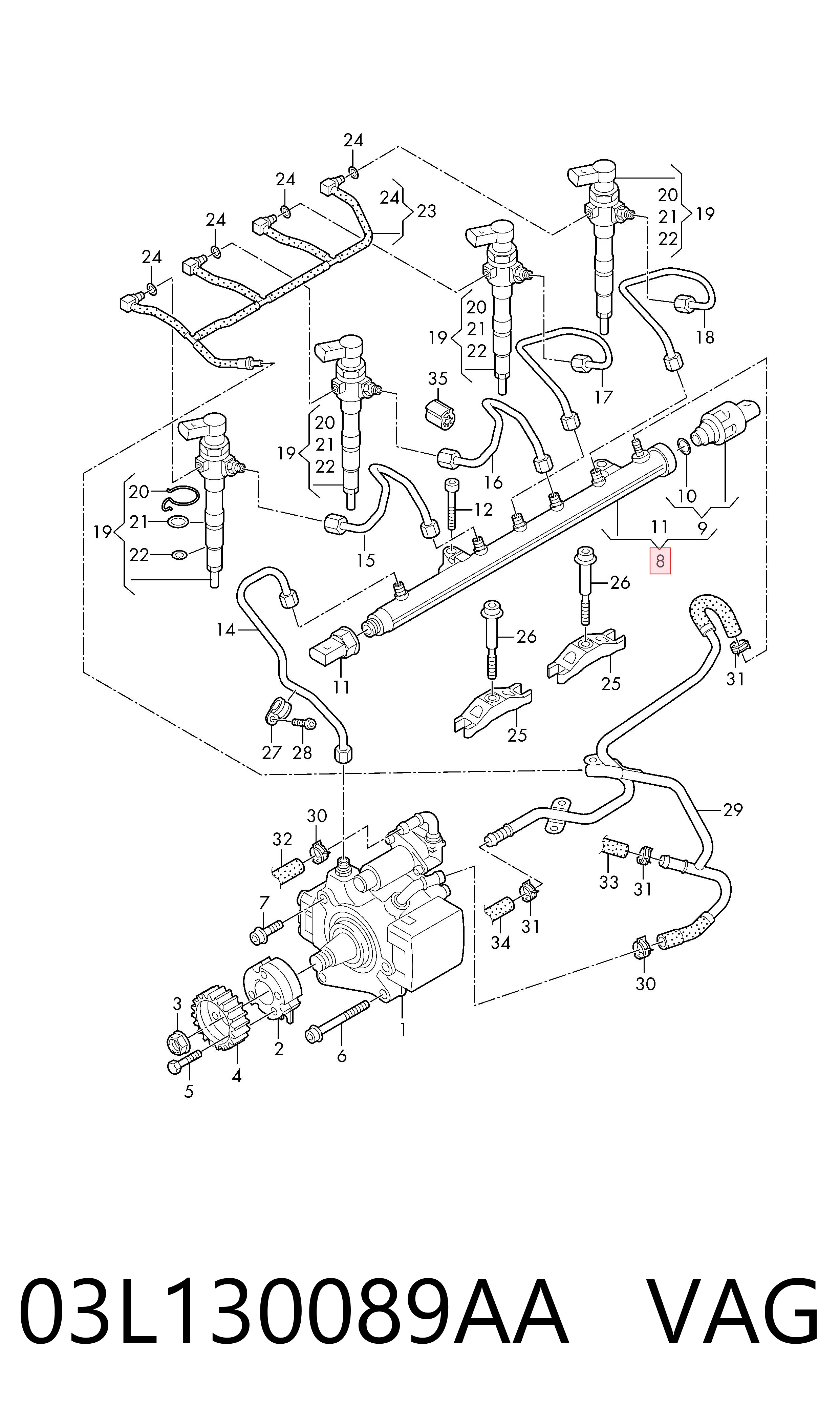 03L130089AA VAG Розподільник палива