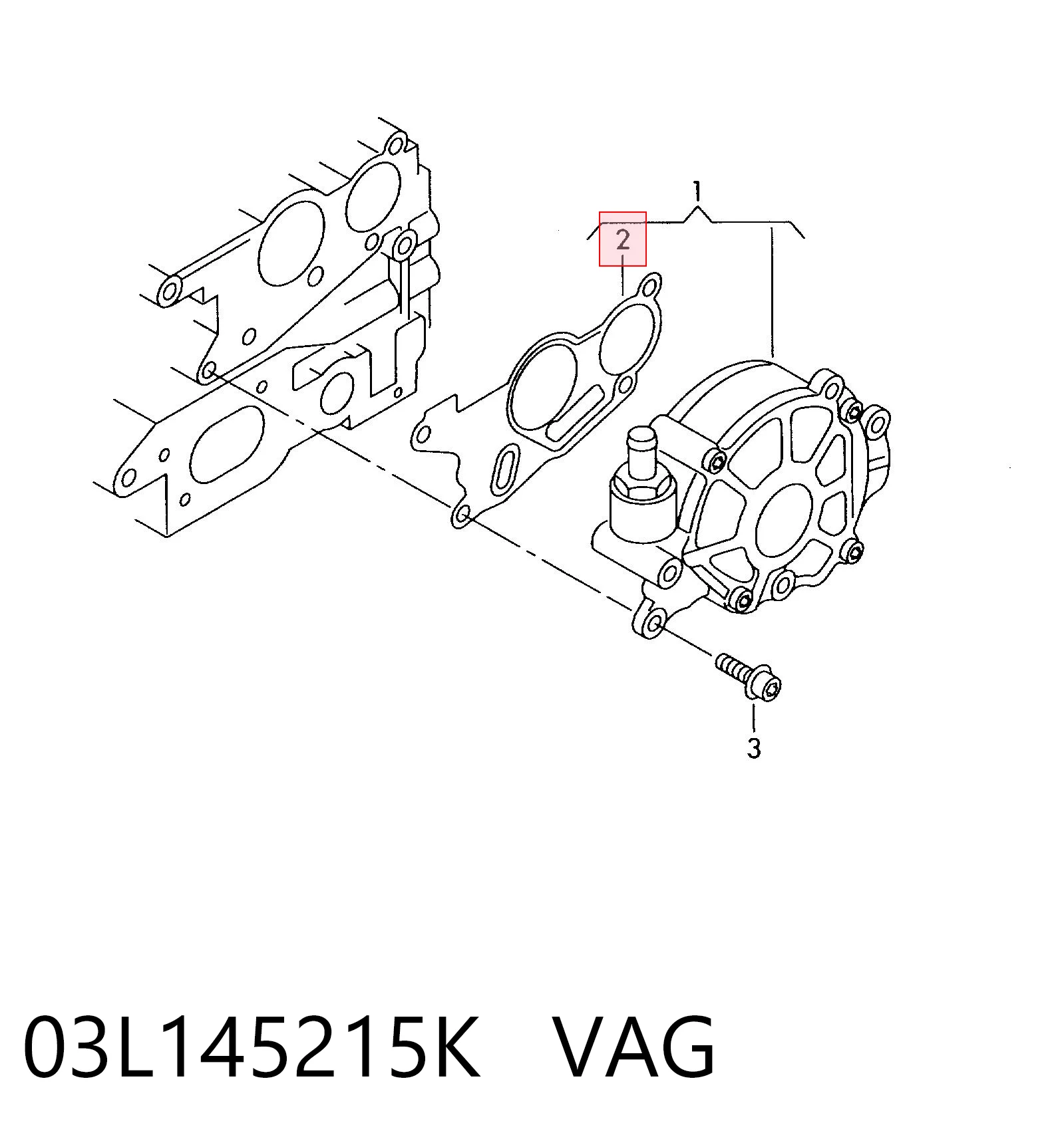 Прокладка вакуумного насосу VAG 03L145215K ціна, від 13.41 USD