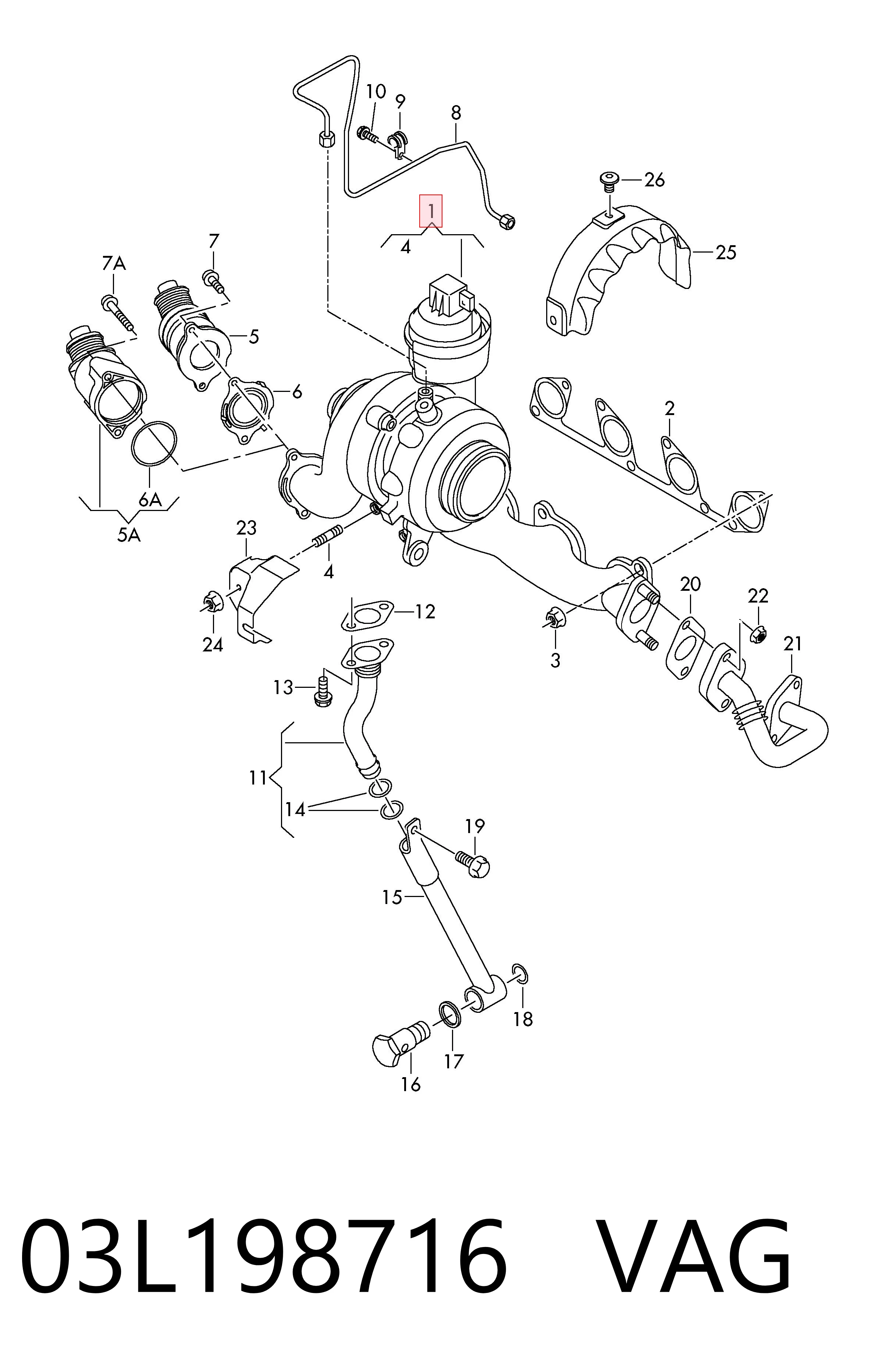  Актуатор турбіни Volkswagen Golf 5
