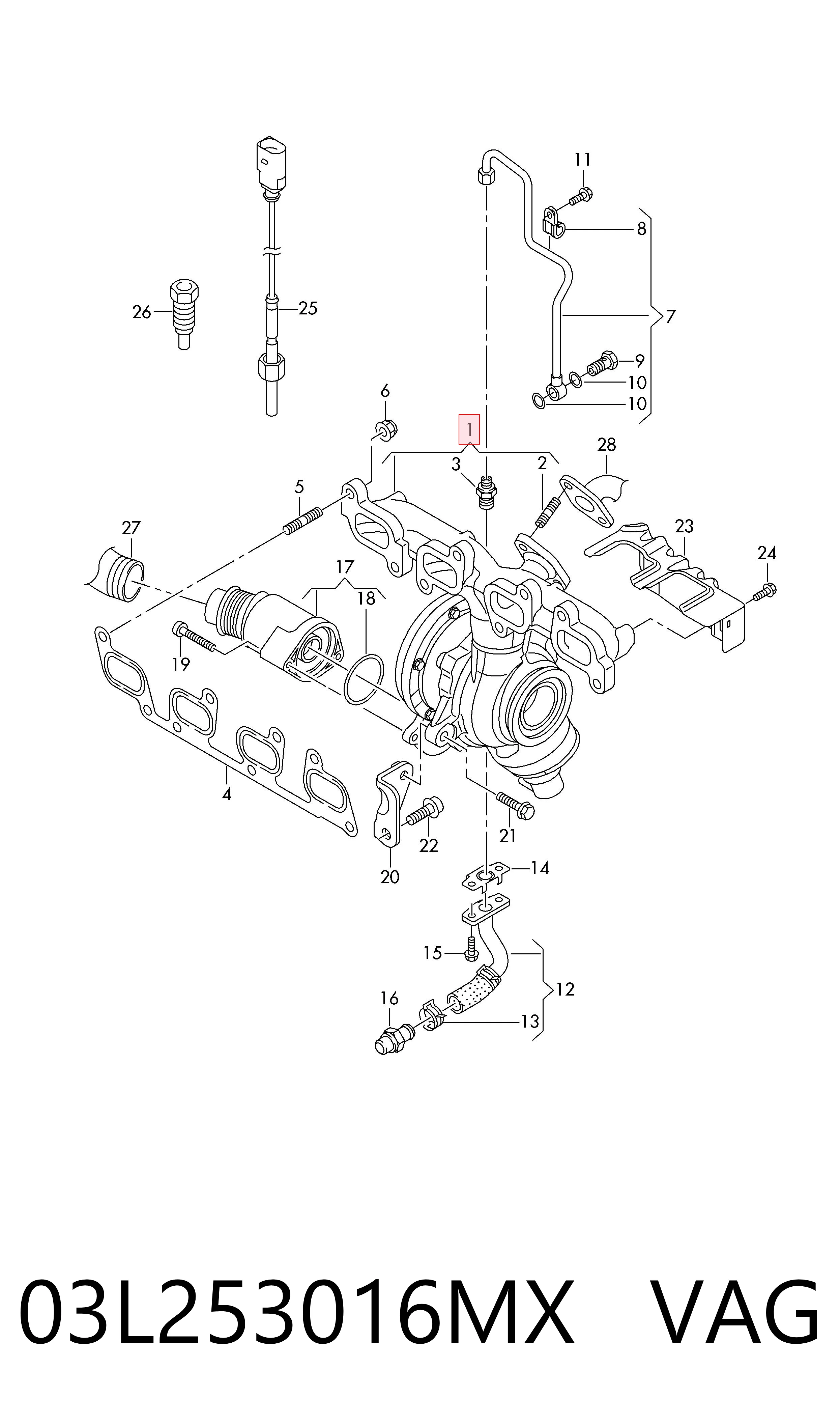Купити 03L253016M SL Turbo Турбіна