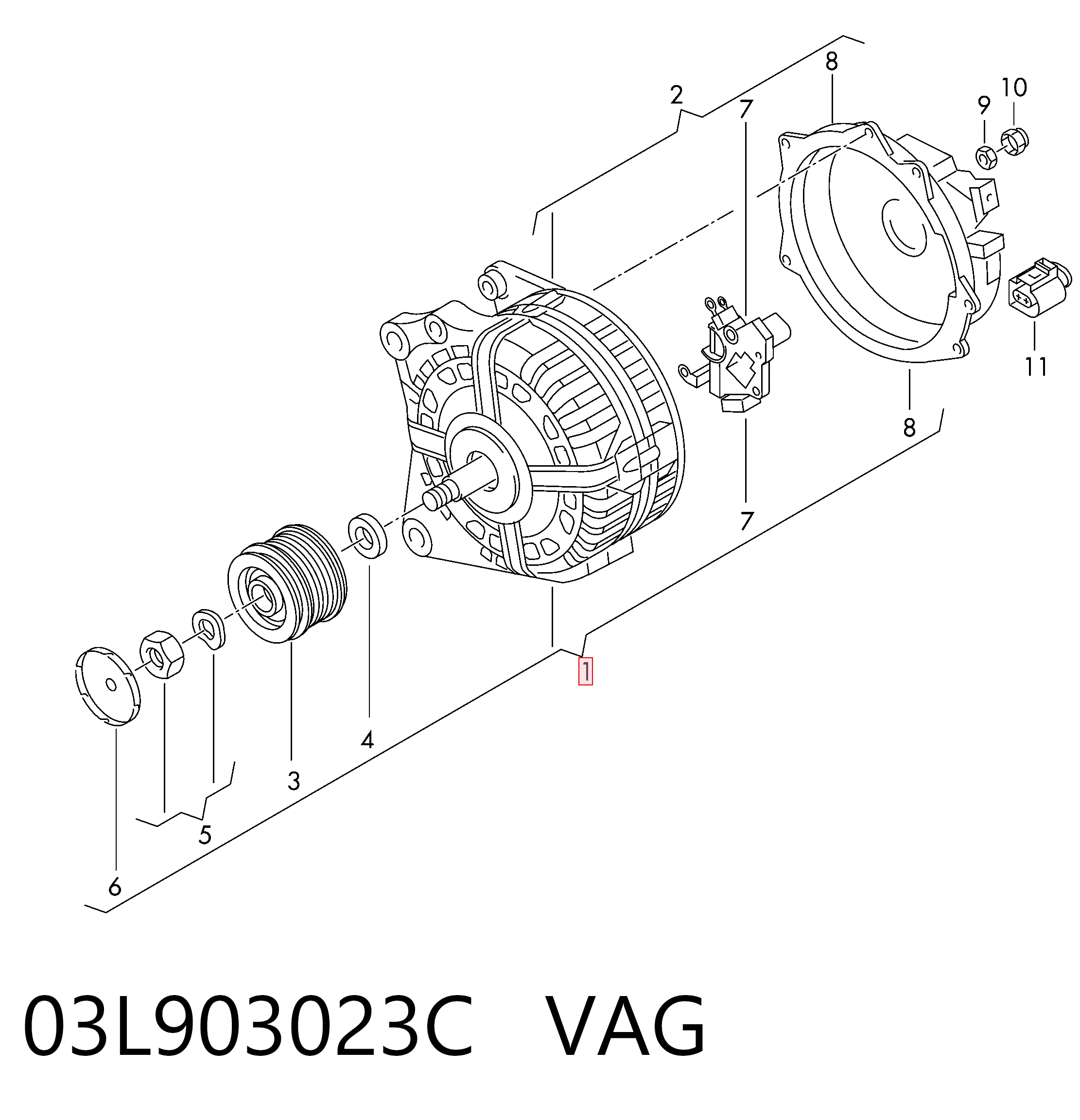 03L903023C VAG Авто генератор