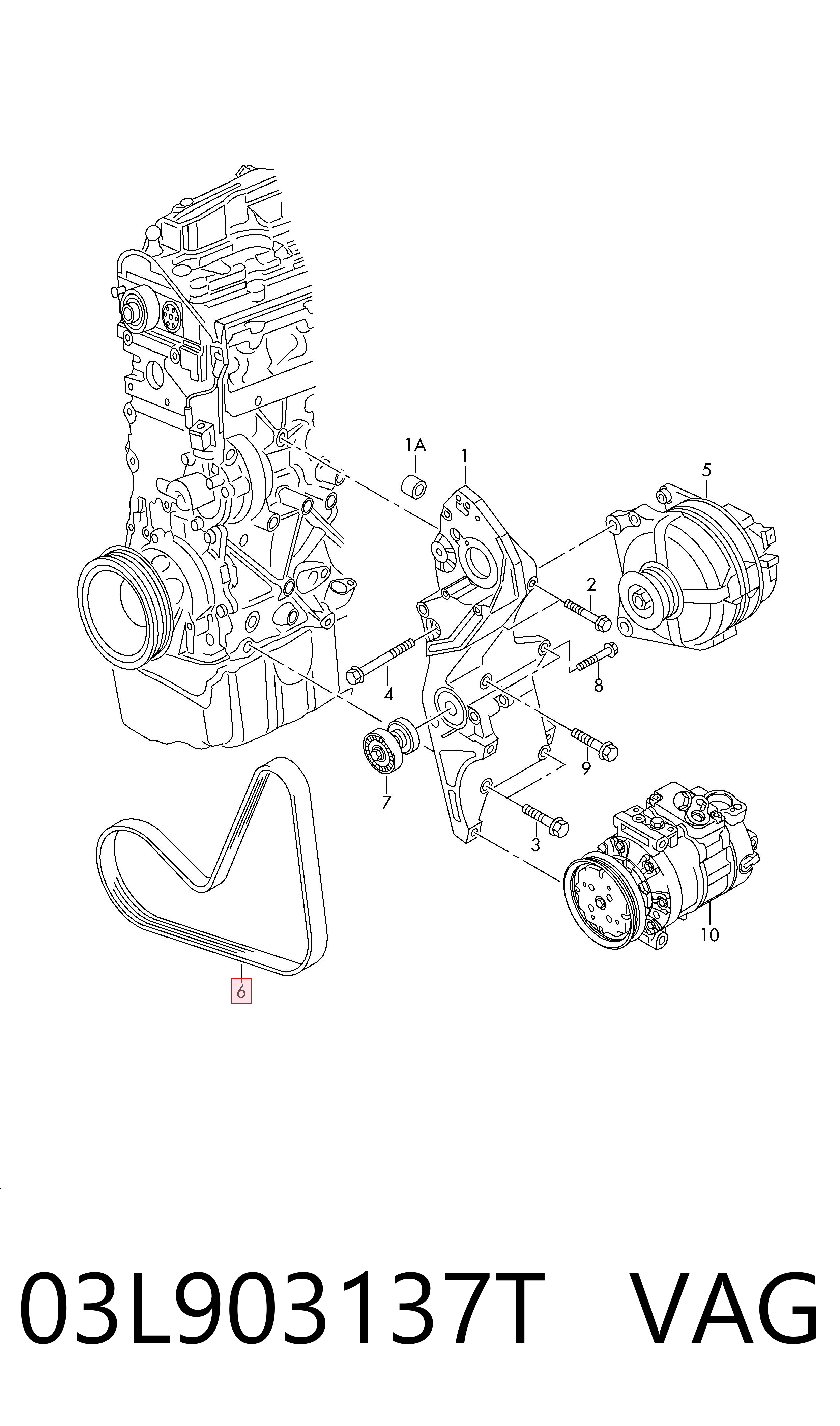 03L903137T VAG Поліклиновий ремінь