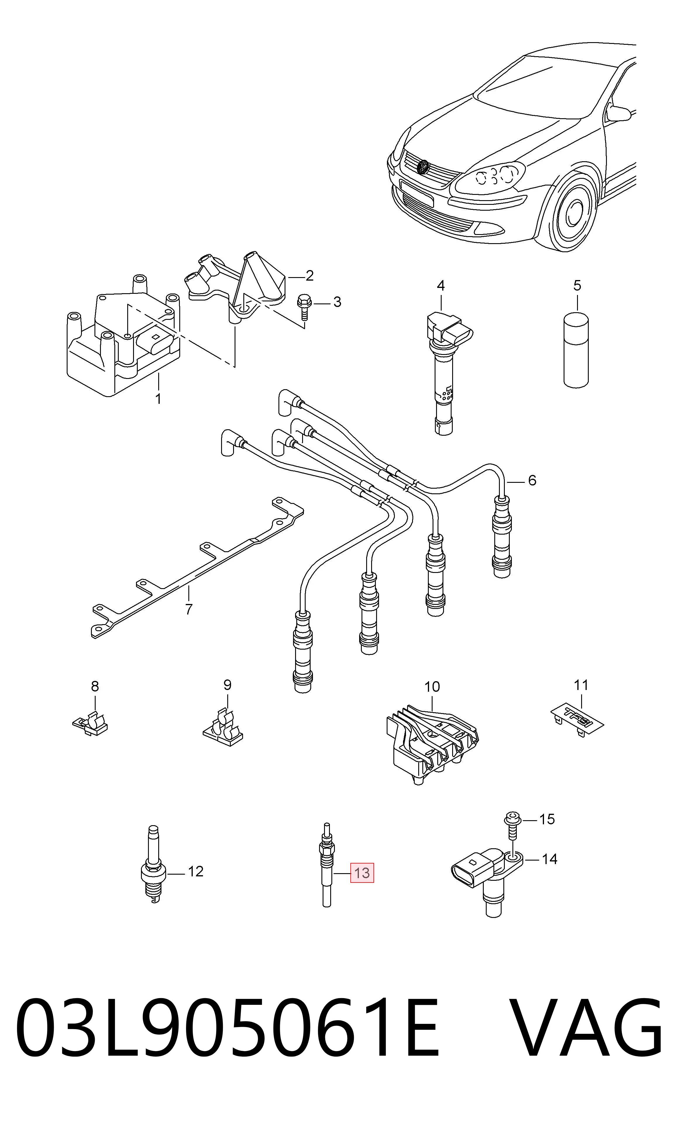 Свічки розжарювання на Volkswagen Touareg II 7P5, 7P6