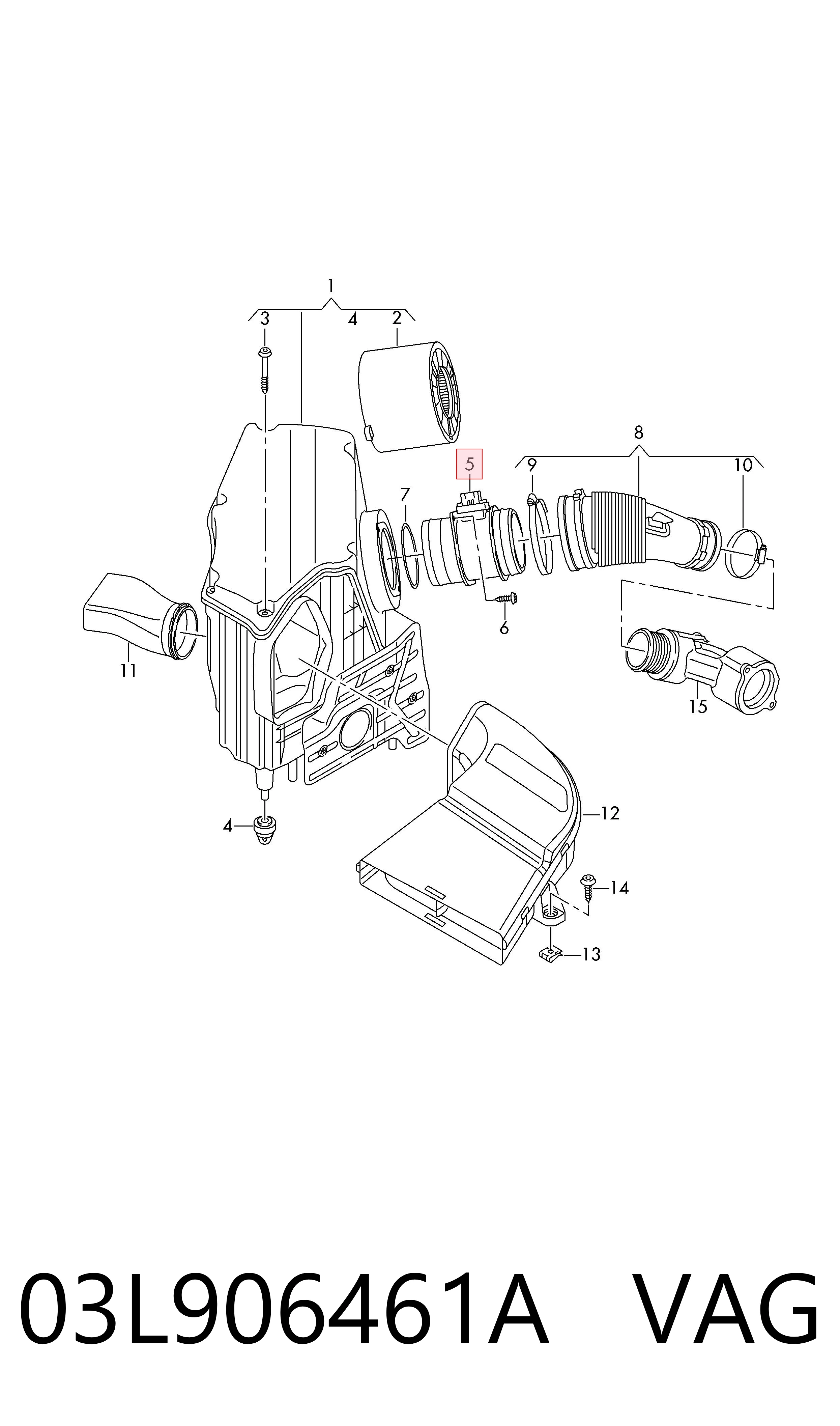 03L906461A VAG Датчик витрати повітря