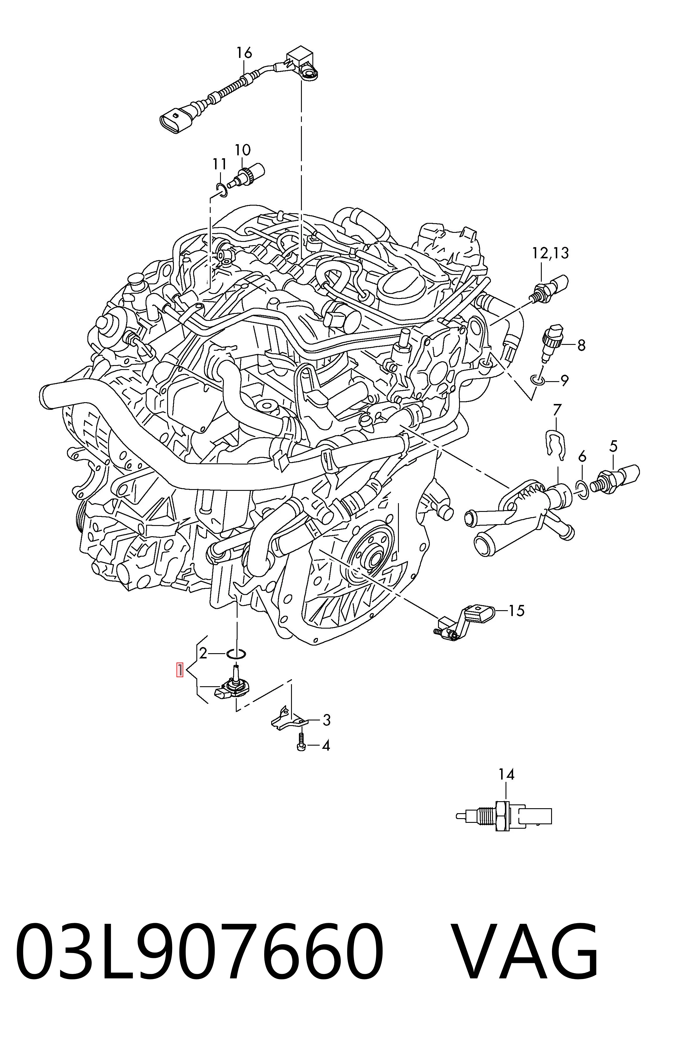 03L907660 VAG Датчик рівня мастила