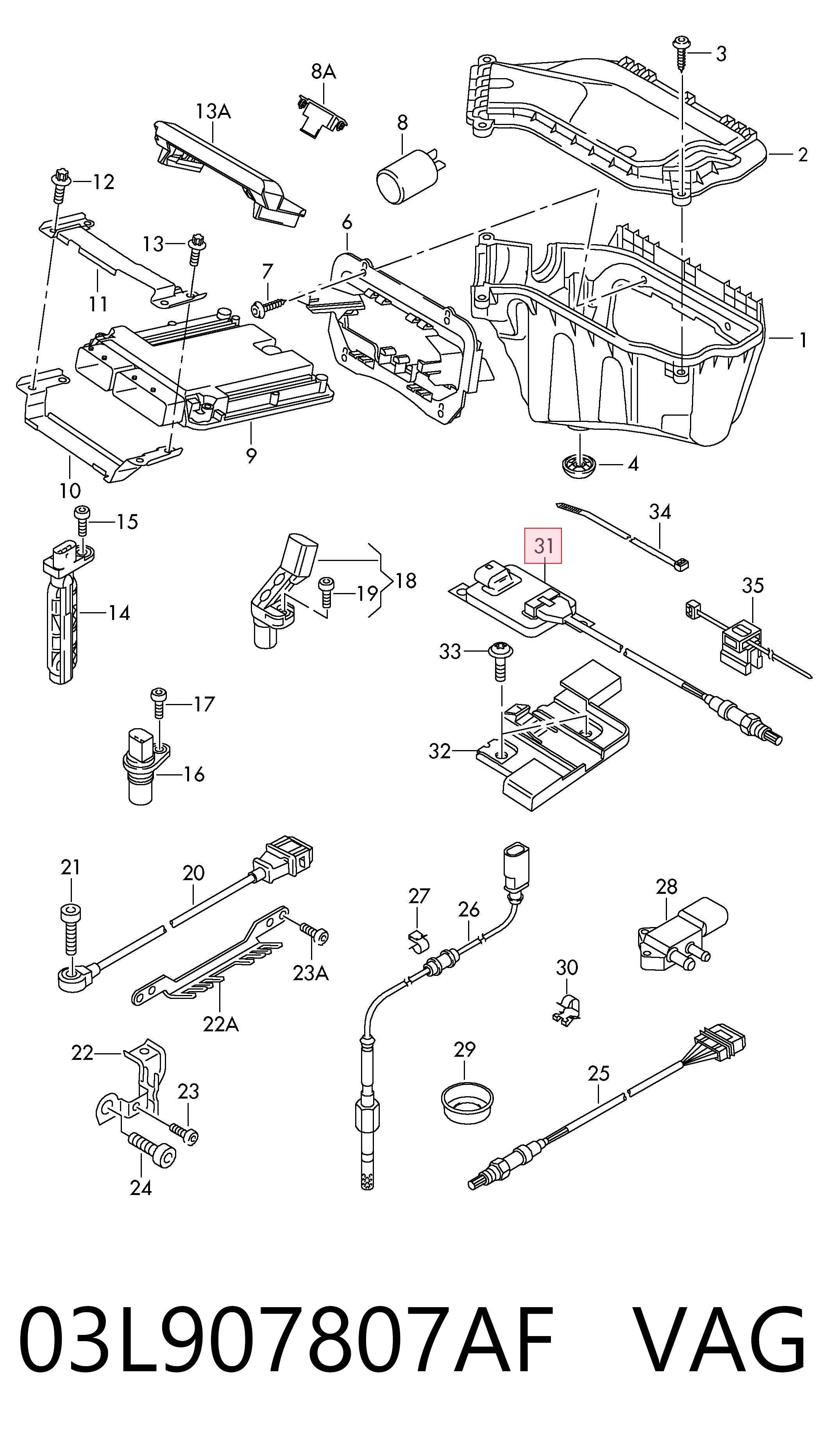 Датчик оксидів азоту NOX VAG 03L907807AF ціна, від 219.82 USD