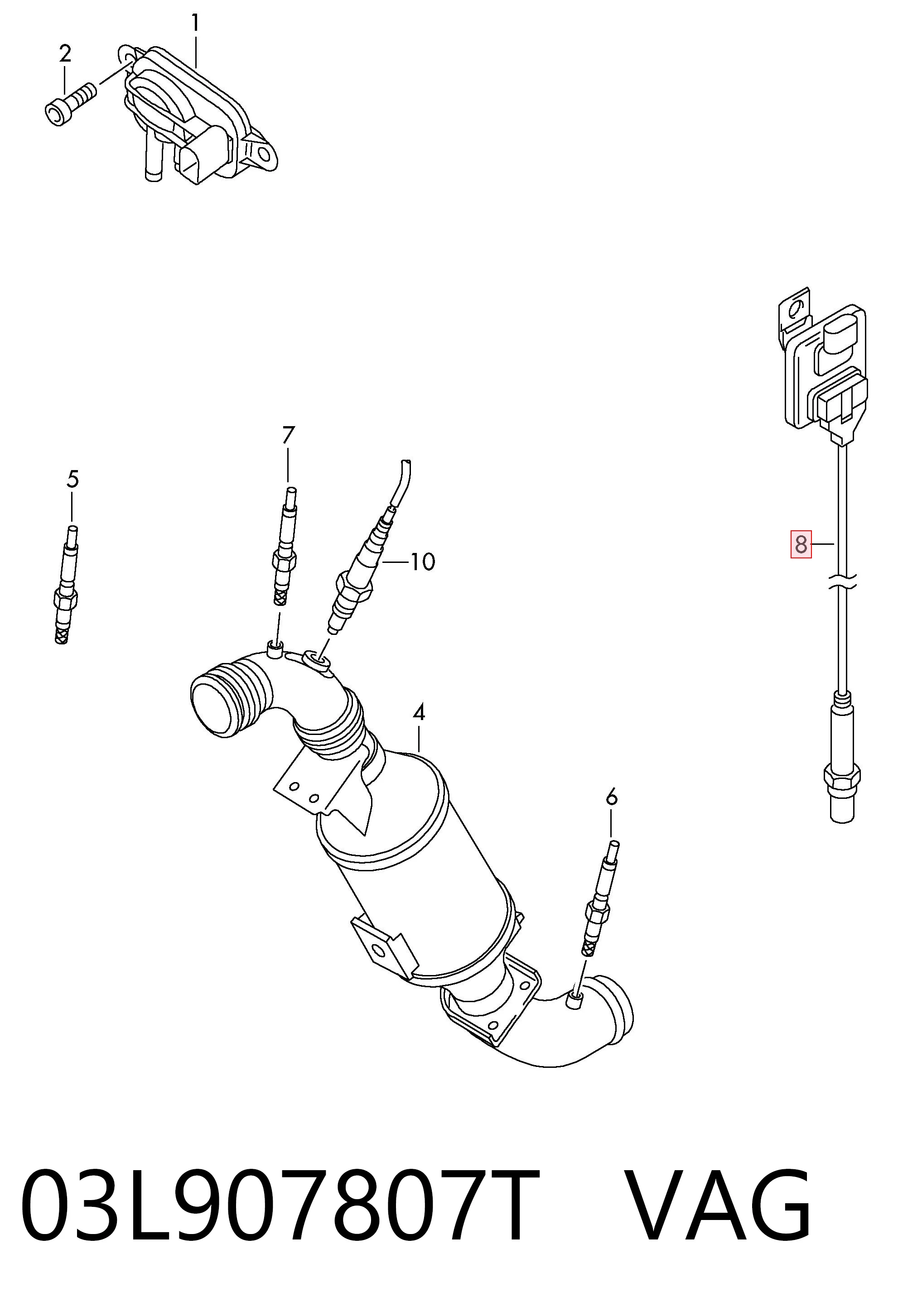 Датчик оксидів азоту NOX, передній 30907103 AND