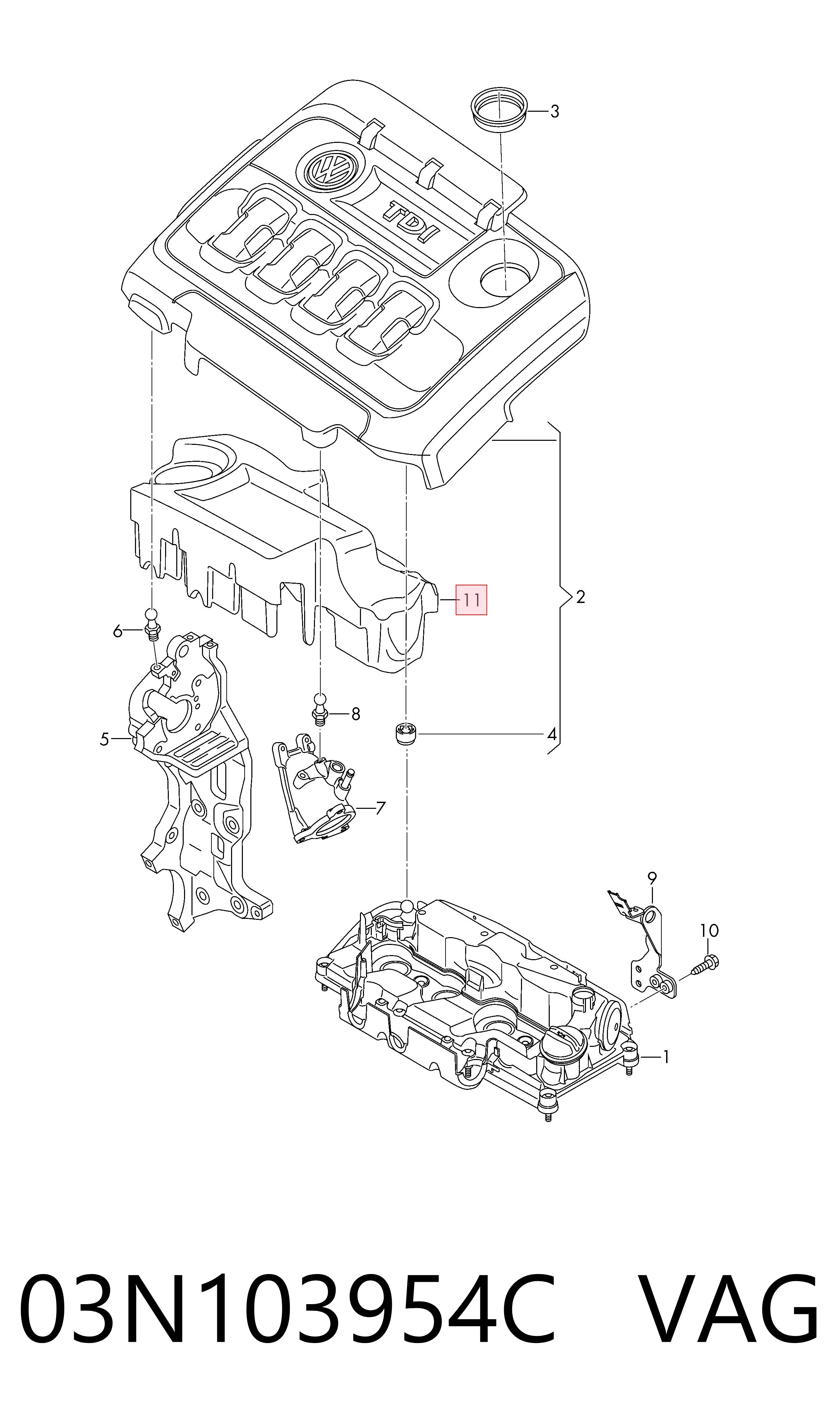 03N103954C VAG Екран двигуна