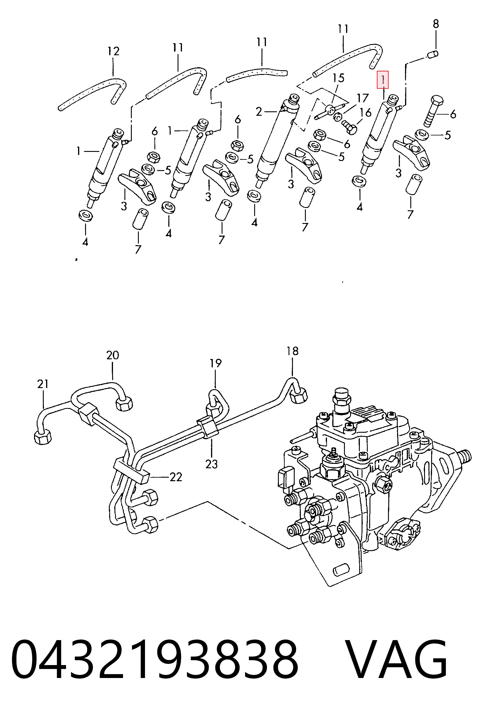 Купити 0986430238 Bosch Форсунка дизельна в зборі, розпилювач + тримач