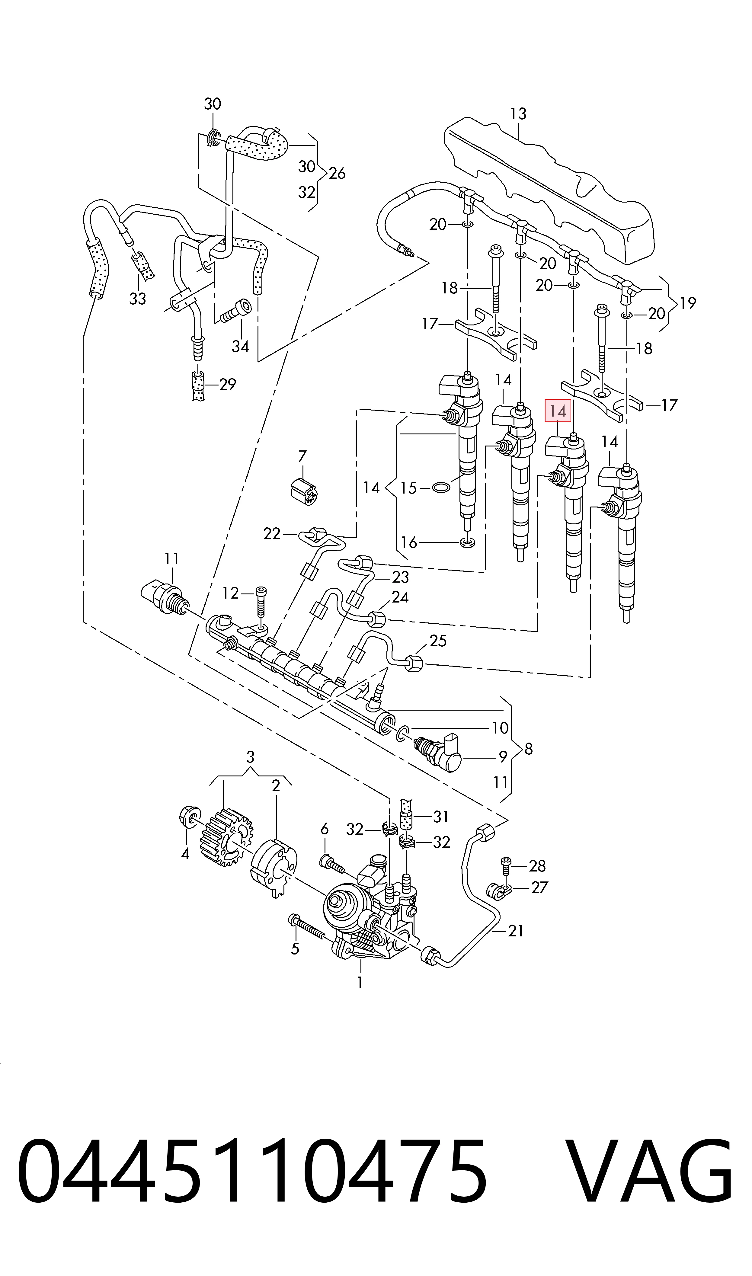 Форсунка інжектора Skoda Octavia III A7