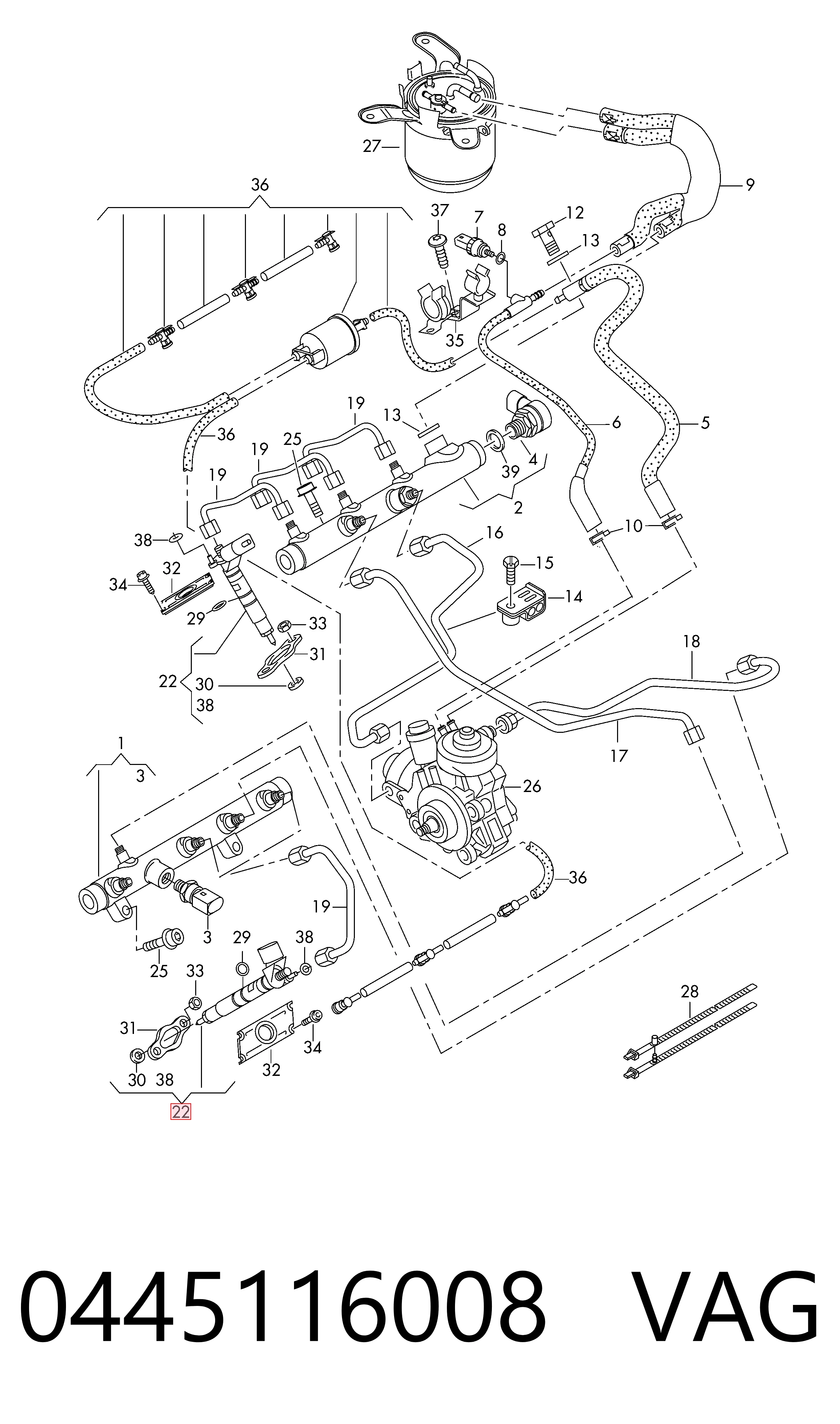 0445116022 Renault (RVI) Форсунка вприску палива